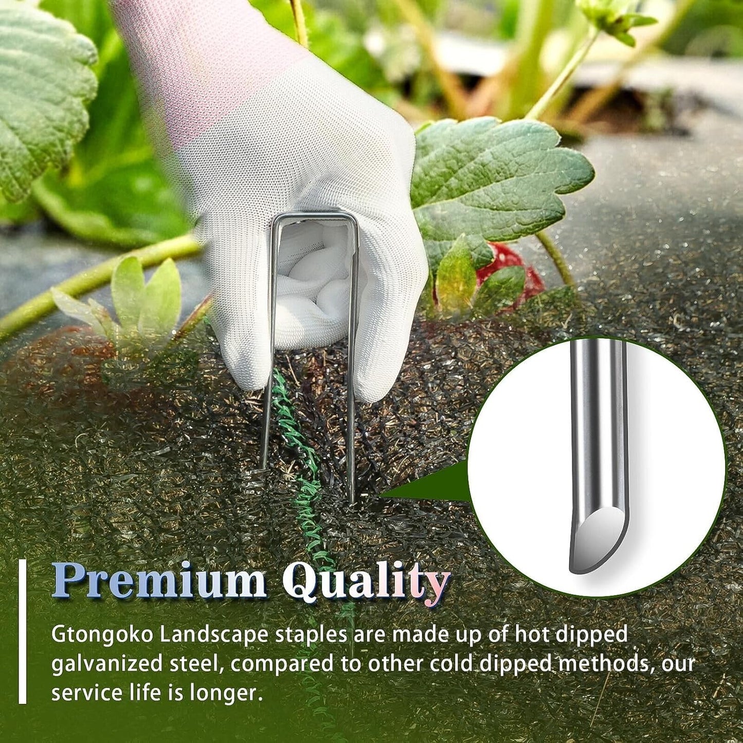 Gtongoko 120 Pack Galvanized Landscape Staples Plant Cover Stakes 6 Inch 11 Gauge Lawn Staples Fence Stakes Ground Stakes for Landscaping Securing Weed Barrier Fabric, Decoration