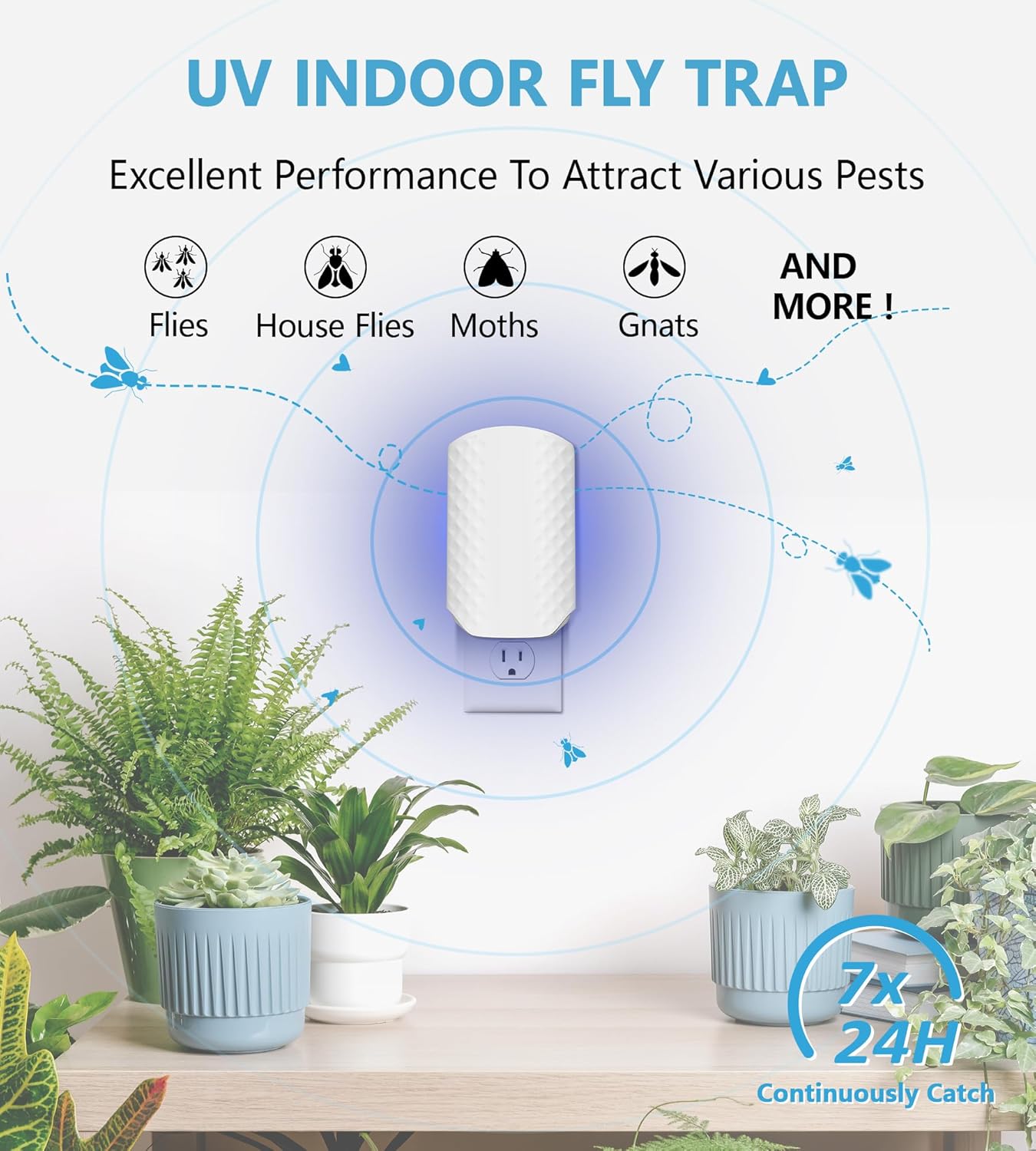 5PCS Refills for WowCatch Flying Insect Trap N386E, Original Super Sticky Cards, High Efficiently Stick Fruit Flies, Gnats, Moths, and Houseflies (Refill Only)