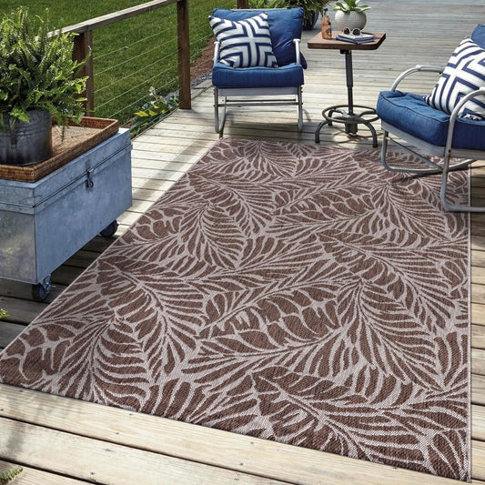 Keen Home Design Terrace Outdoor Area Rug - 8x10 Washable Indoor/Outdoor Rug for Patio, Kitchen, Balcony, Beach, Garden, Deck and Porch, Size: 7'7"x10'