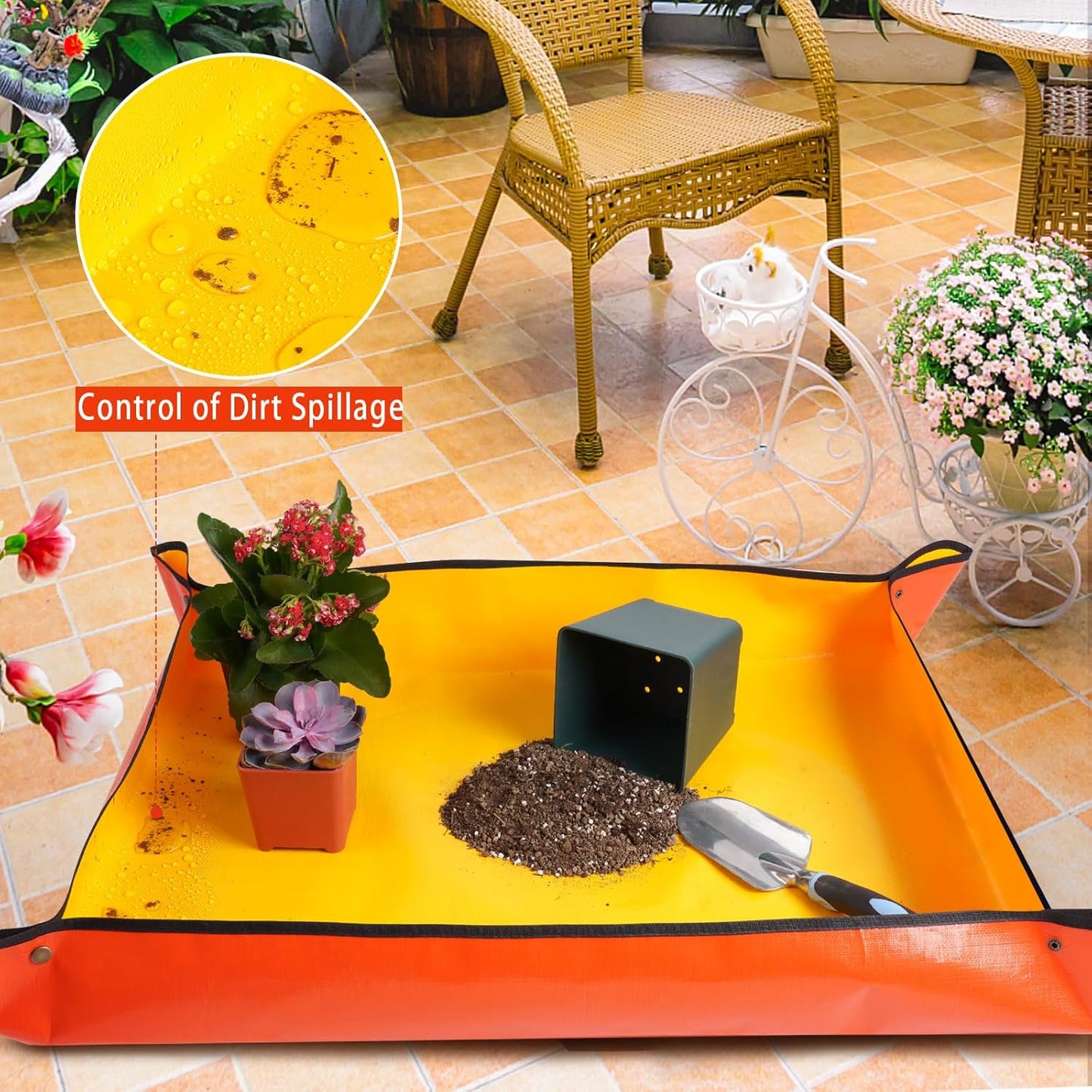 3 Pcs 39.5"X31.5" Large Repotting Mat for House Plants Transplanting and Soil Mix Control, Gardening Gifts for Plant Lovers