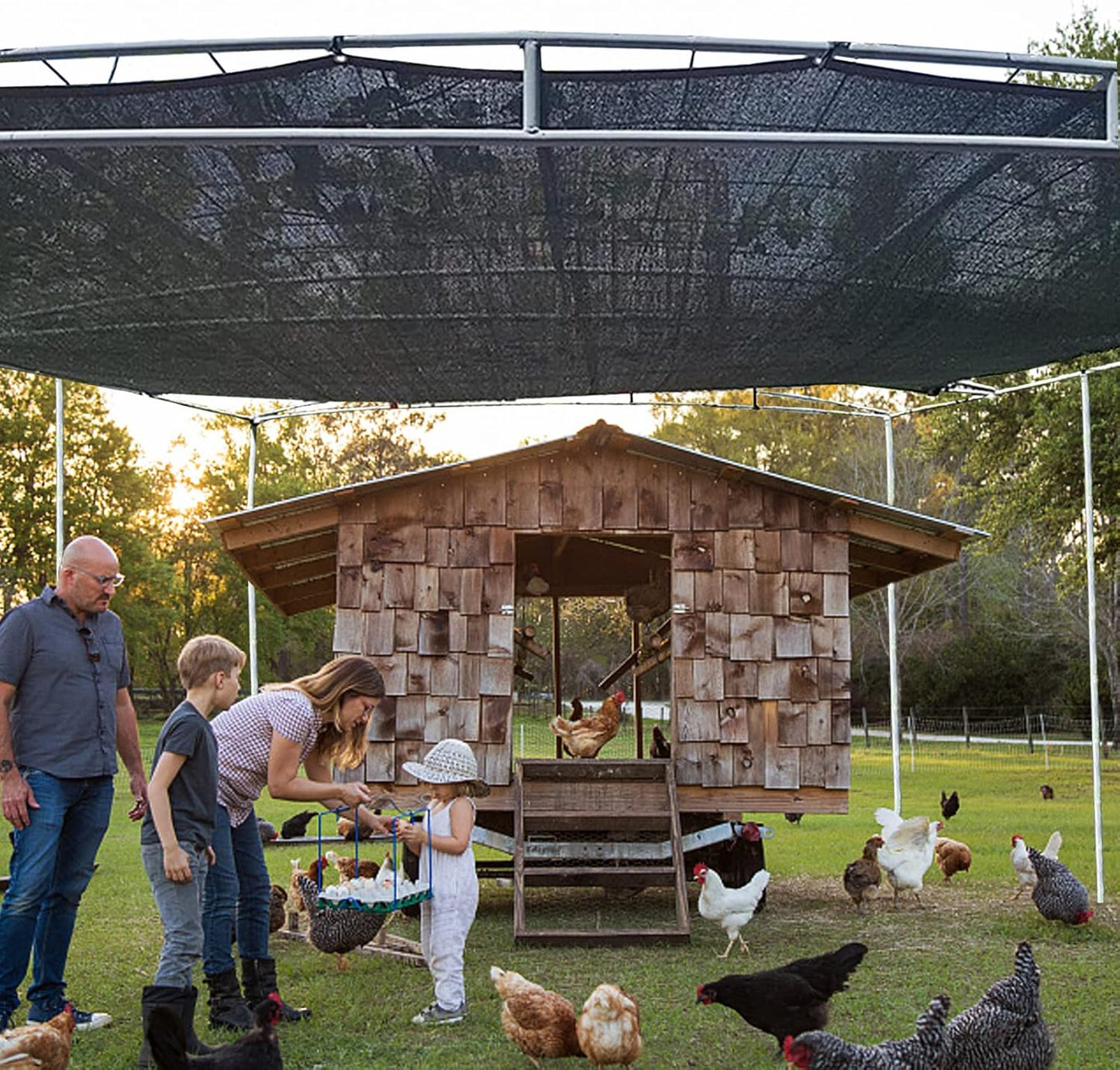QLOFEI Shade Cloth - 70-90% Sunblock Net for Garden Patio,Shade Sails for Plants Greenhouse Outdoor Pergola Lawn Swimming Sun Shade Cloths for Kennel Chicken Coop Easier to Hang Shade Net Cover…