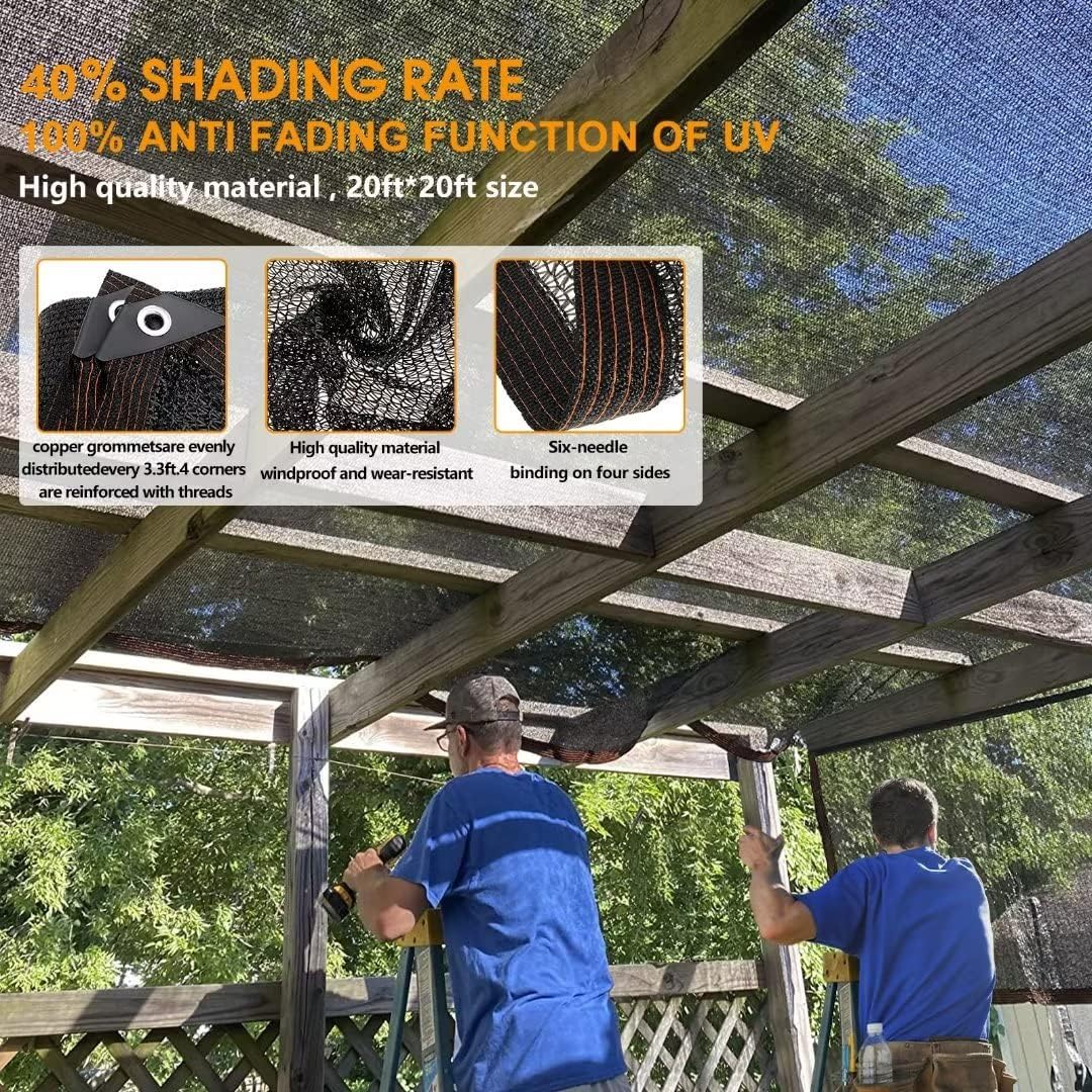 Shade Cloth for Garden Plants Greenhouse, 40-50% Sunblock Neting -for Outdoor Garden Lawn Plant Sun Shade Cloths for Kennel Chicken Coop Easier to Hang Net Cover