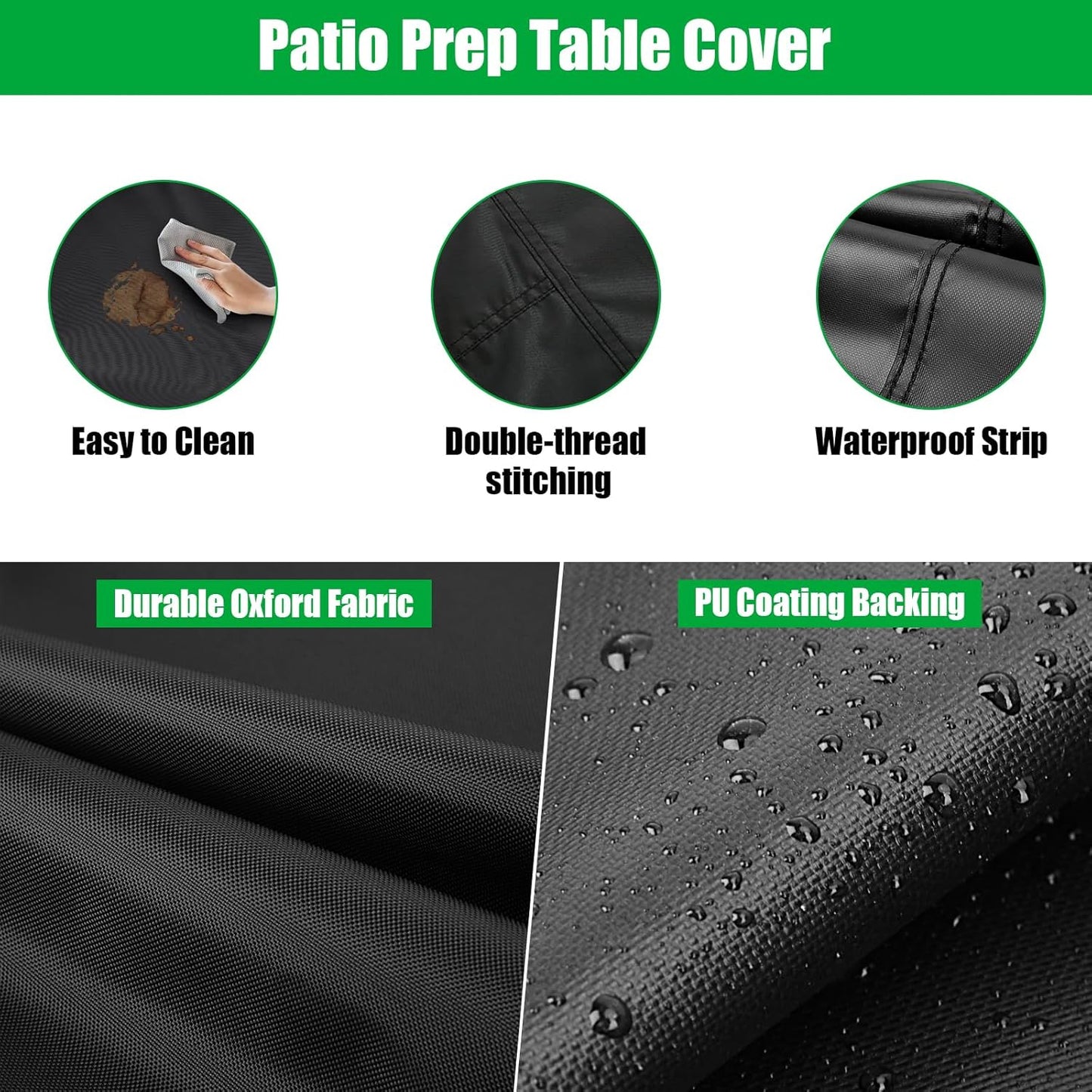 Outdoor Prep Table Cover, 36 x 30 x 35 Inch Waterproof Stainless Steel Prep Cart Table Cover for Outdoor Kitchen Grill Cart Pizza Oven