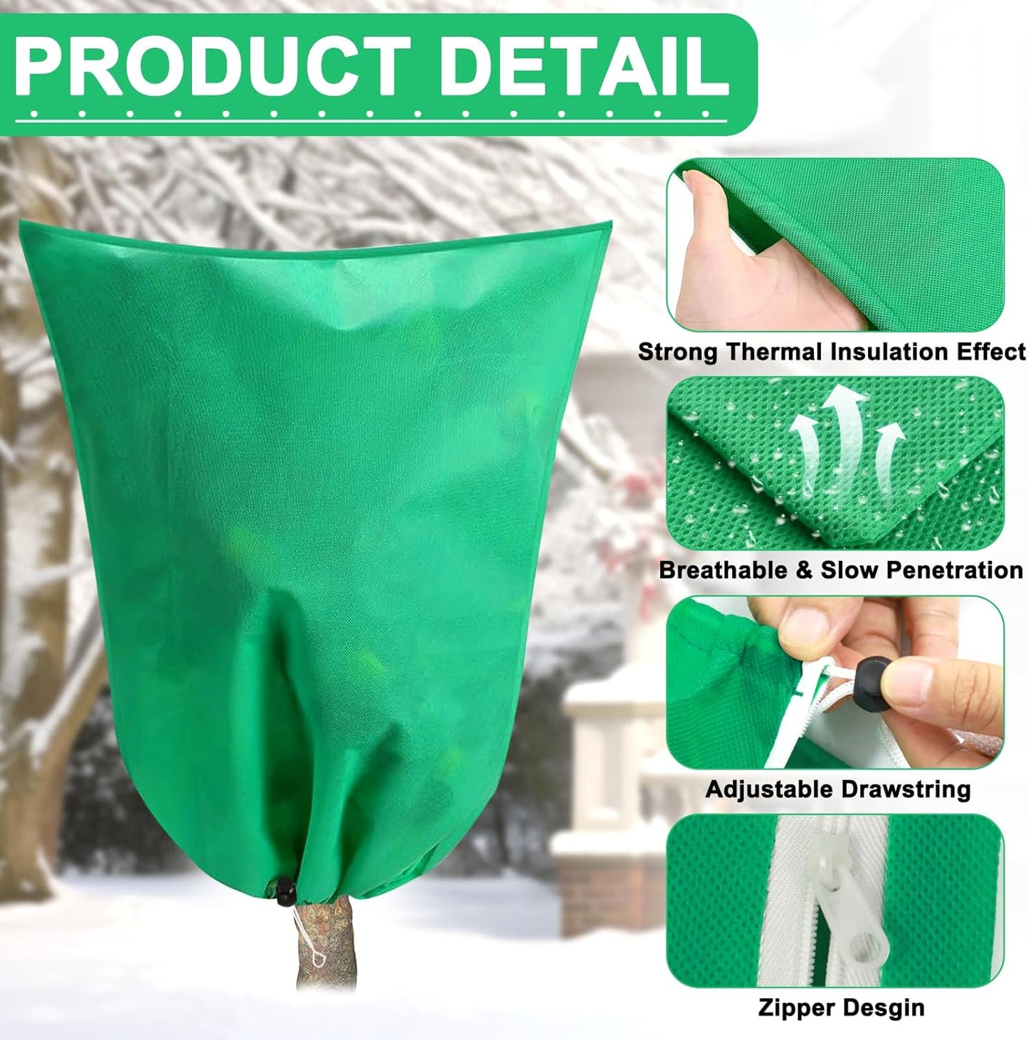 DQS 2 Pack Plant Covers Freeze Protection, 47.2" x70.8" Winter Frost Protection Blankets Frost Cloth,Suitable for Outdoor Winter Frost, Cold Weather, shrubs, Trees, Jackets, and coverings