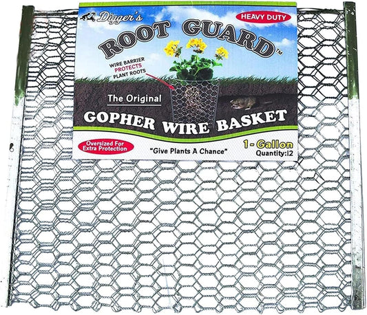 Digger’s 1-Gallon Heavy-Duty Wire Basket - Gopher Wire Basket for Perennials & Vegetables (12 Baskets)