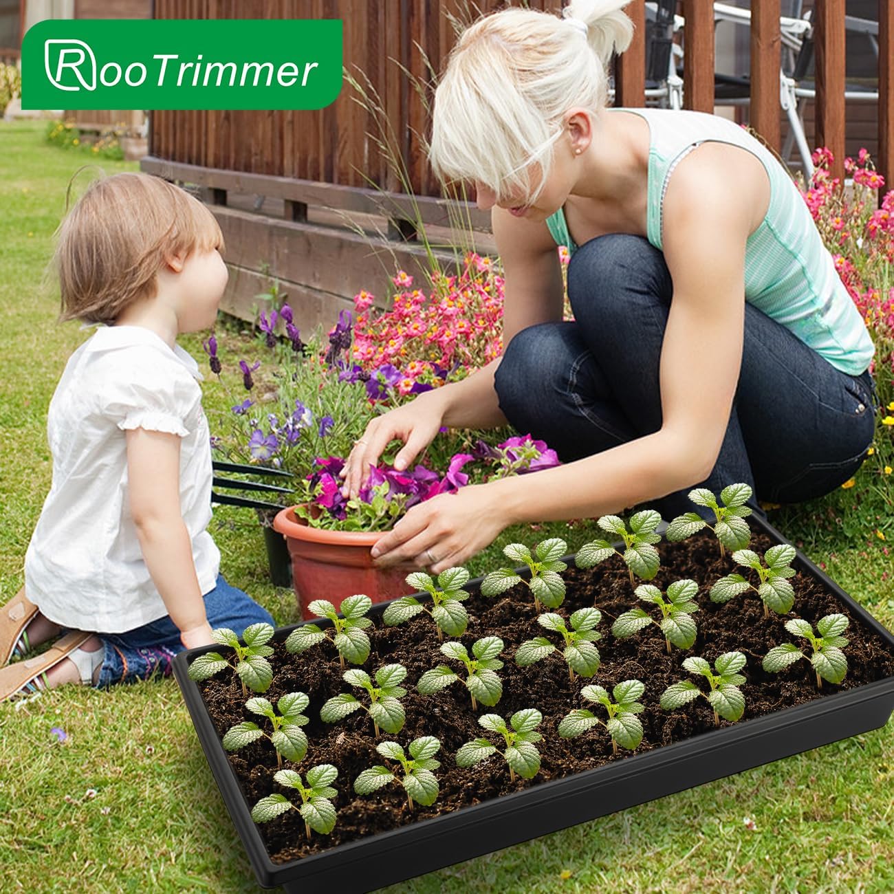 Seed Starter Kit - 10 Pack 1020 Seed Trays with 2 Seedling Heat Mats for Plants (10"x20.5"), Complete Seed Germination Kit for Indoor Gardening, Greenhouse Accessories Gardening Gifts