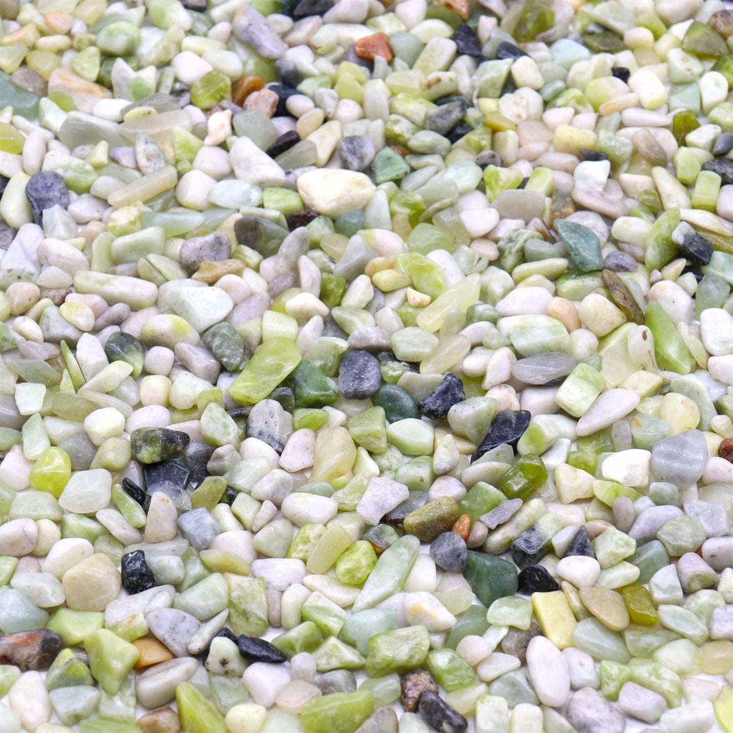 Rocks for Plants. Green Jade Decorative Polished Pebbles. 1/5 Inch – 2 lbs for Garden, Vase fillers, Crafting, Succulents, pots, Plants (Mini (0.2 Inch), Green Jade - Polished, 2)