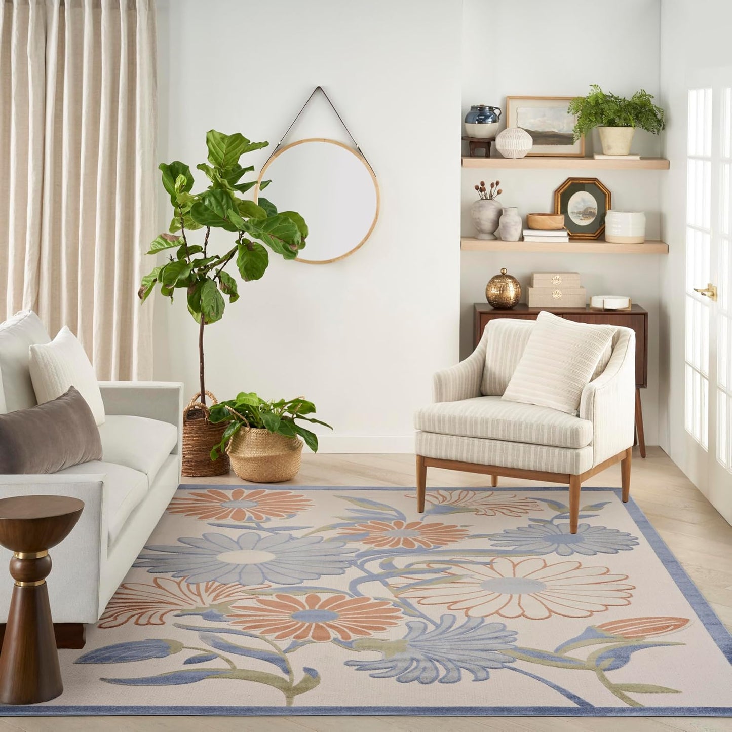 Nourison Home Home Aloha 8' x 11' Fabric Beige Multicolor Area Rug