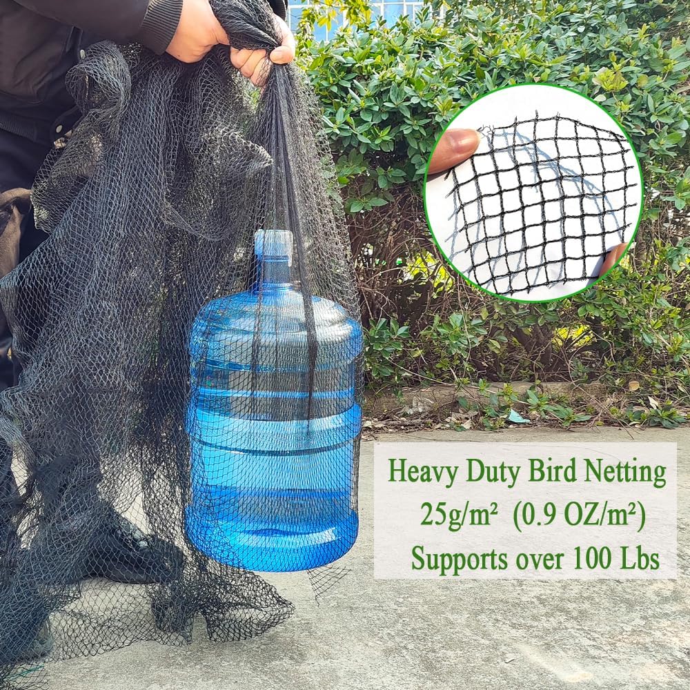 Woven Bird Netting 20X40 FT, 1/2" Mesh, Strong Bird Net Protect Fruit Trees, Blueberry, Vegetables, Strawberry Plants, Garden Netting Pest Barrier, Against Deer, Squirres, Small Critters