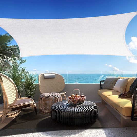 13' x 24' White Rectangle Sun Shade Sail SSP1212 Canopy Durable Fabric UV Block Awning,We Make Custom Orders