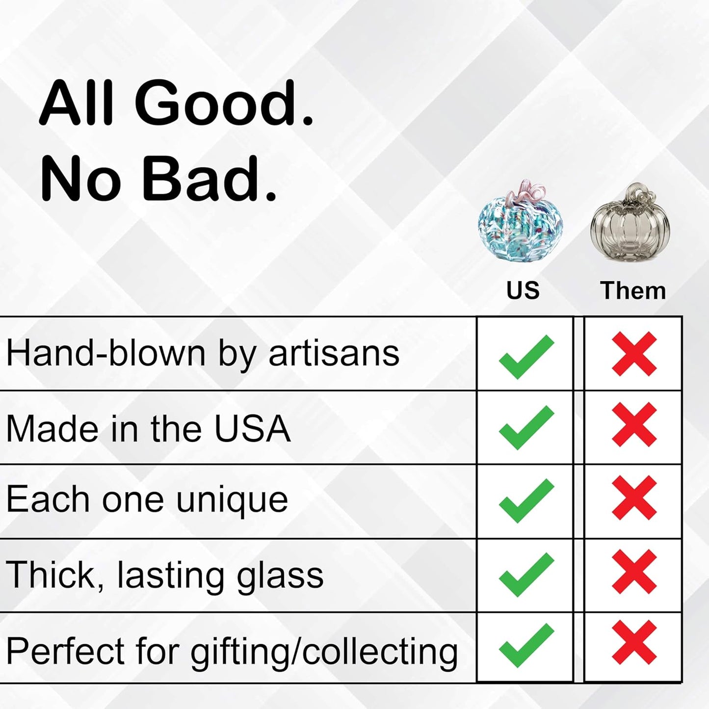 Luke Adams Glass Handmade Glass Pumpkins Handmade Table Top Home Decor (Squat, Halloweenie)