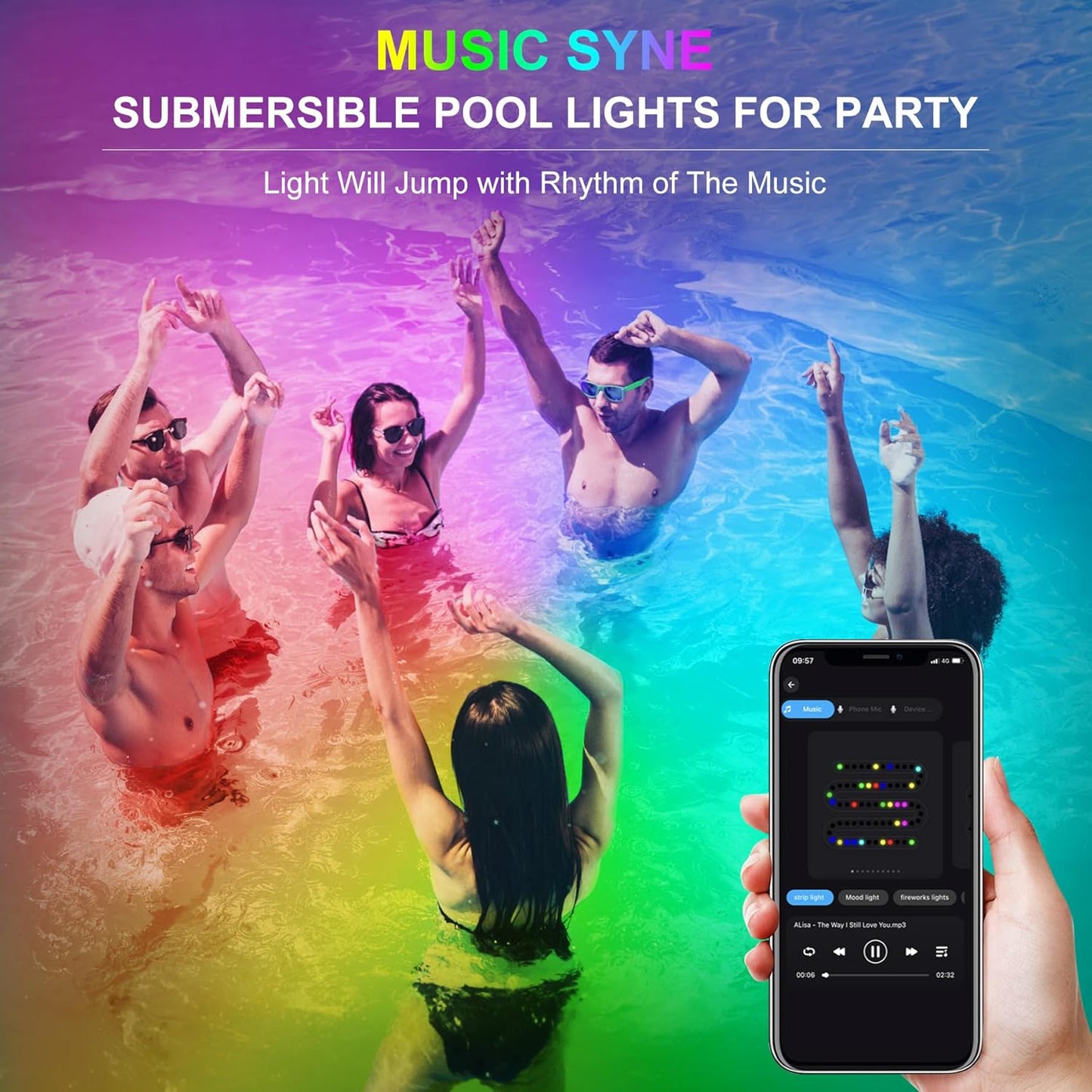 RGB Underwater Pond Lights, Super Bright 18 LED Submersible Fountain Lights Color Changing Spotlights, Bluetooth APP Control IP68 Waterproof for Fish Aquarium Tank Garden Yard Pool(Set of 12)