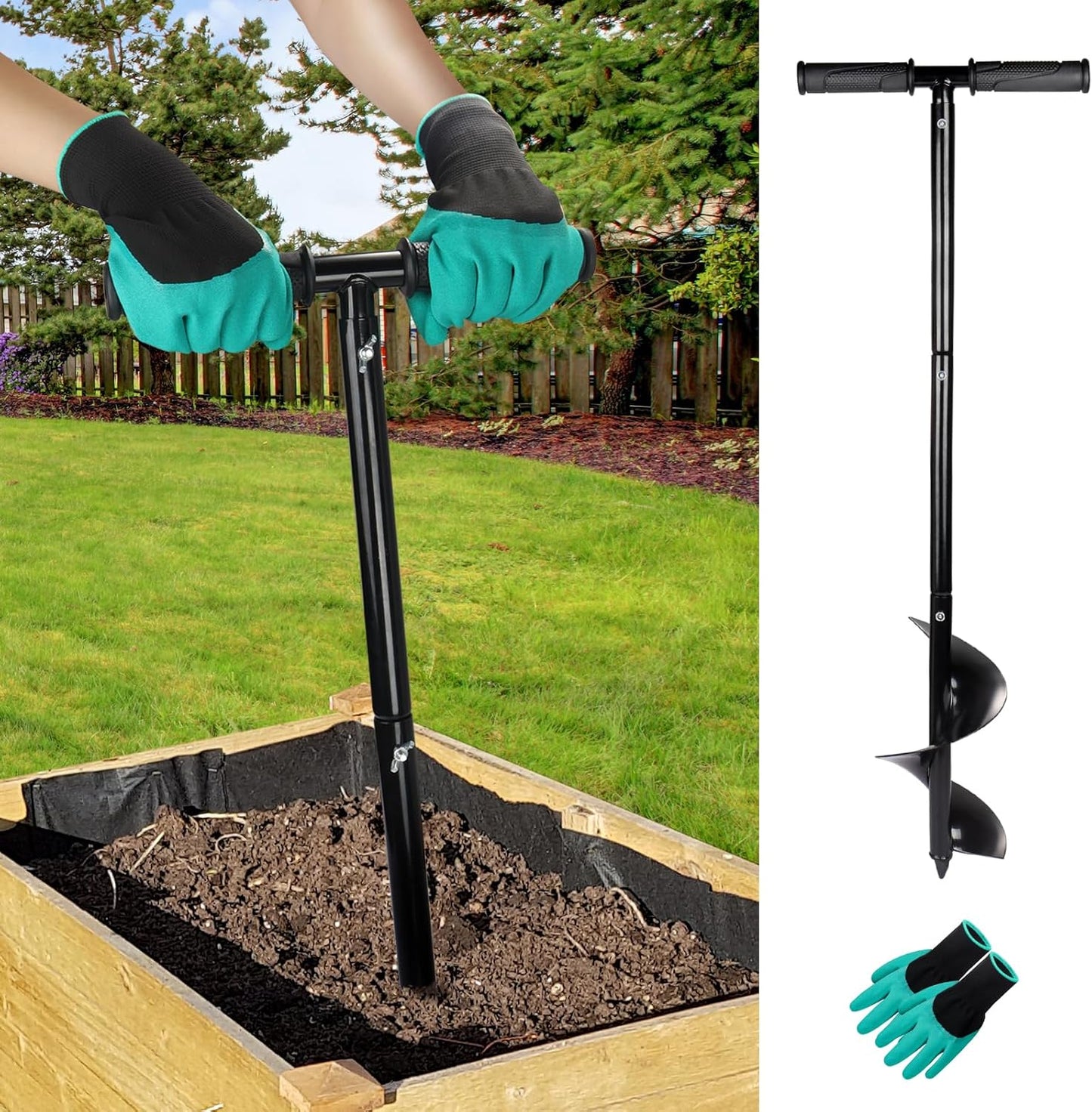 Compost Aerator Tool Turner and Mixing Tool for Outdoor Compost Tumbler Bins Bags, Composting Accessories