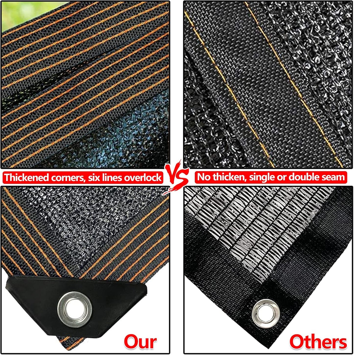 Shade Cloth, 90% Sunblock Net for Garden Patio, Shade Neting for Plants Greenhouse Outdoor Pergola Lawn, Easier to Hang Sun Cover for Kennel Chicken Coop