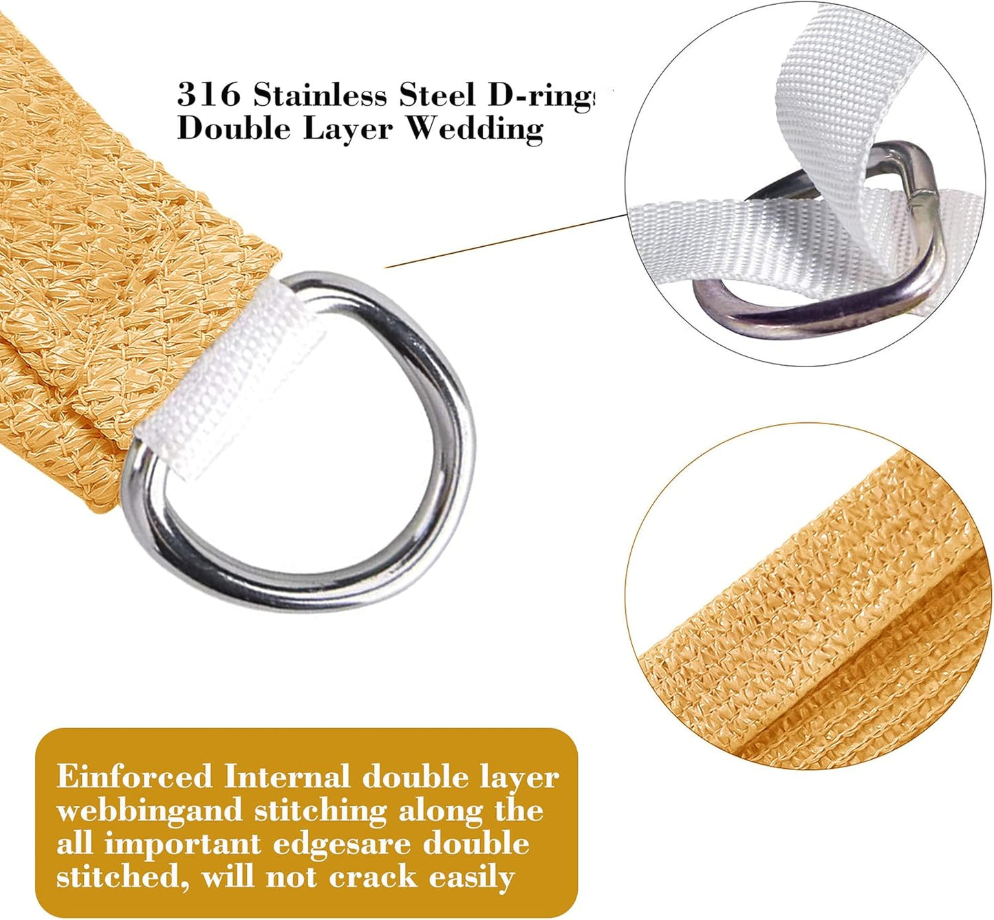 10' x 16' Sand Beige Rectangle Sun Shade Sail SSP1212 Canopy Durable Fabric UV Block Awning,We Make Custom Orders