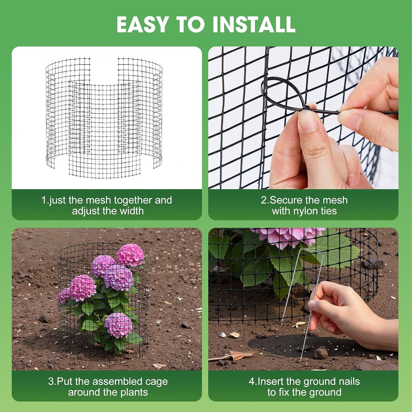 30 PCS Plant Protector from Animals, 10 Pack 12'' x 12'' Metal Plant Cages, Heavy Duty Garden Cage to Keep Animals Out,Garden Wire Mesh Protection from Rabbit Chicken Squirrel Tree,Vegetables,Flowers