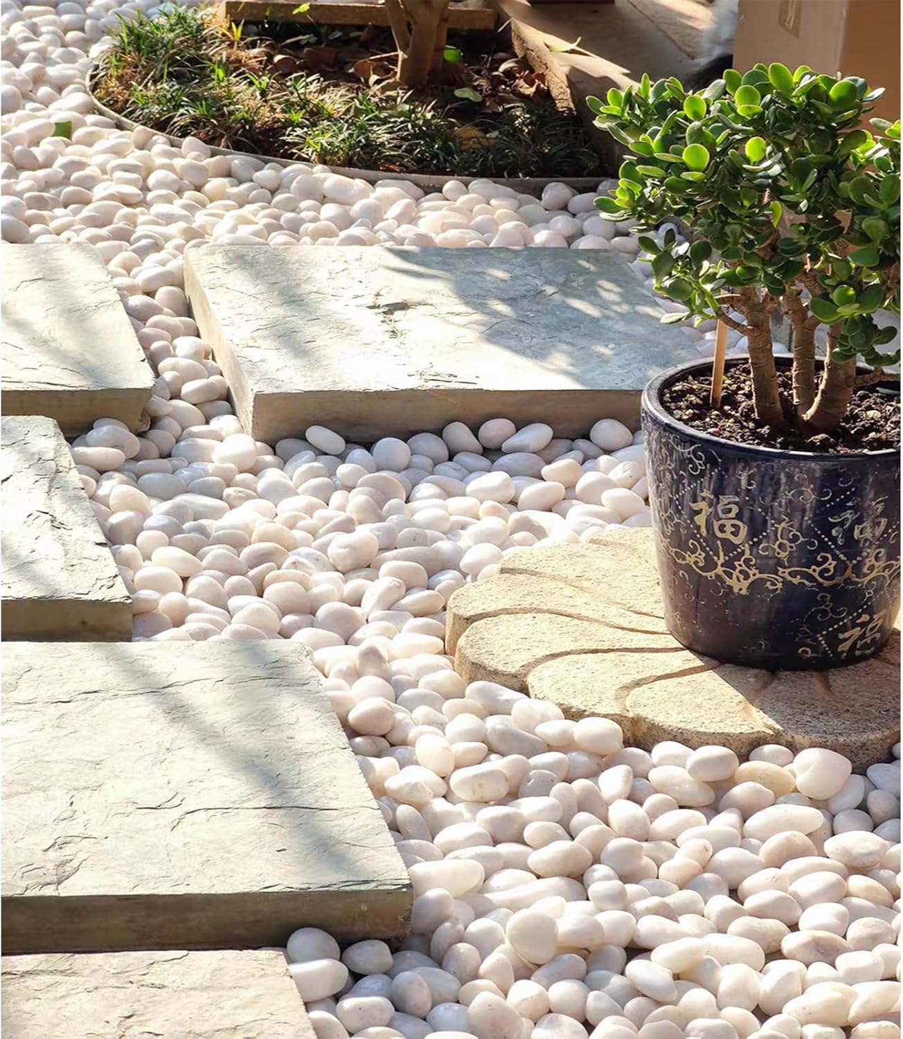 40 Pounds Large White River Rocks for Outdoor Landscaping, 2-3 Inch Natural White Stones for Planters, Polished Decorative Pebbles for Indoor Plants Vase, Aquarium and Garden Rocks