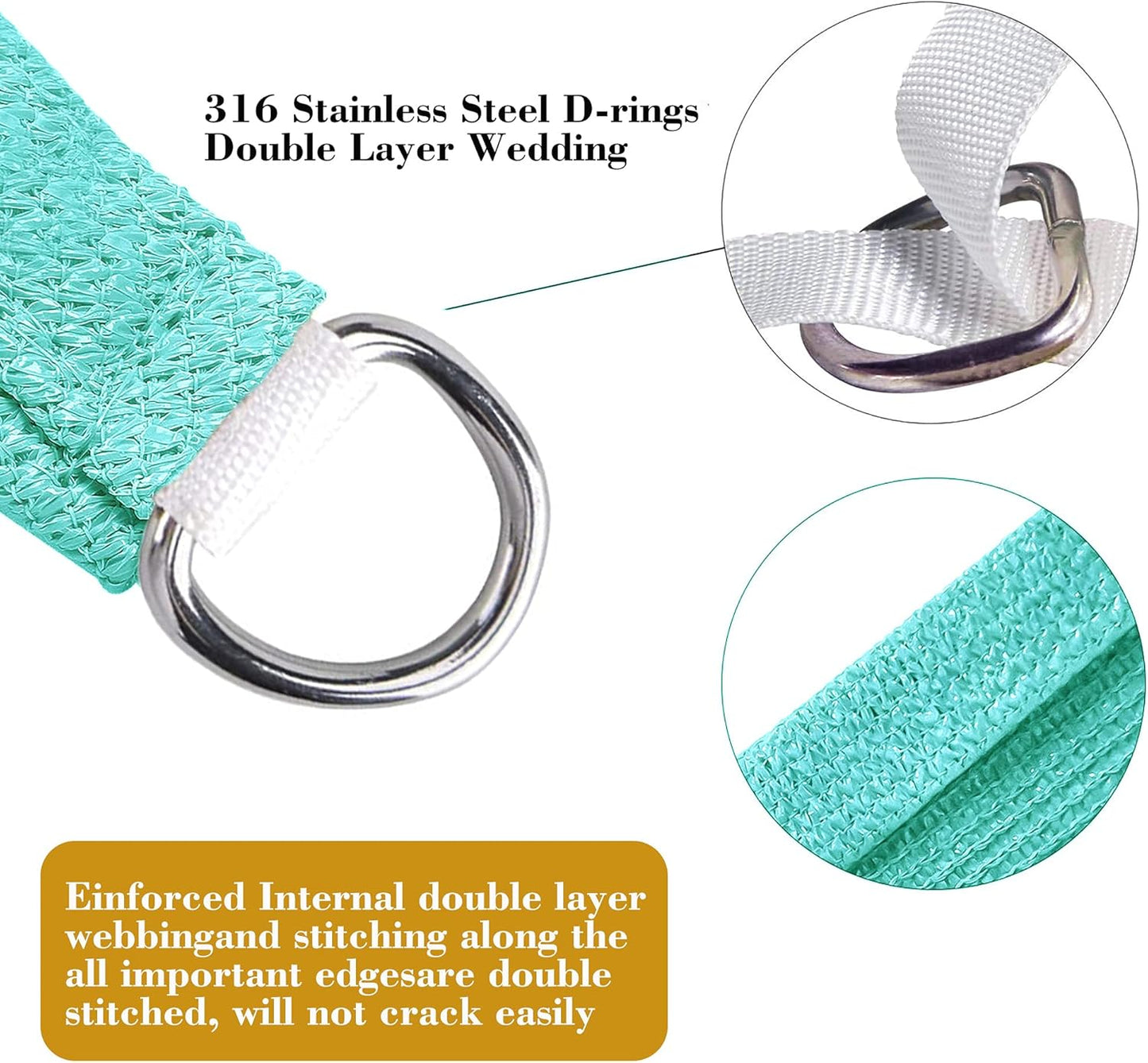 10' x 16' Turquoise Rectangle Sun Shade Sail SSP1212 Canopy Durable Fabric UV Block Awning,We Make Custom Orders