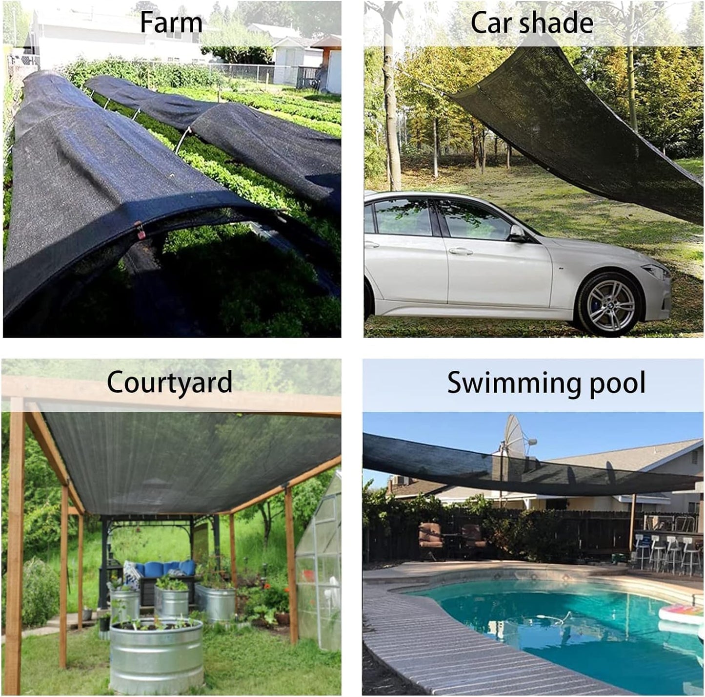 LOVE STORY 20x30FT 55% Black Shade Cloth Sun Shade Net with Grommets Sunblock Net Mesh Tarp for Garden,Plants Cover,Greenhouse and Patio