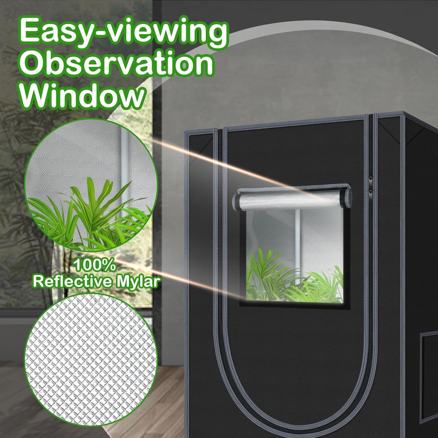 Grow Tent, 18"x18"x32"Grow Tent, Indoor Growing Tent with Observation Windows, Lightproof Tent with Floor Tray, Mylar Hydroponic Tent