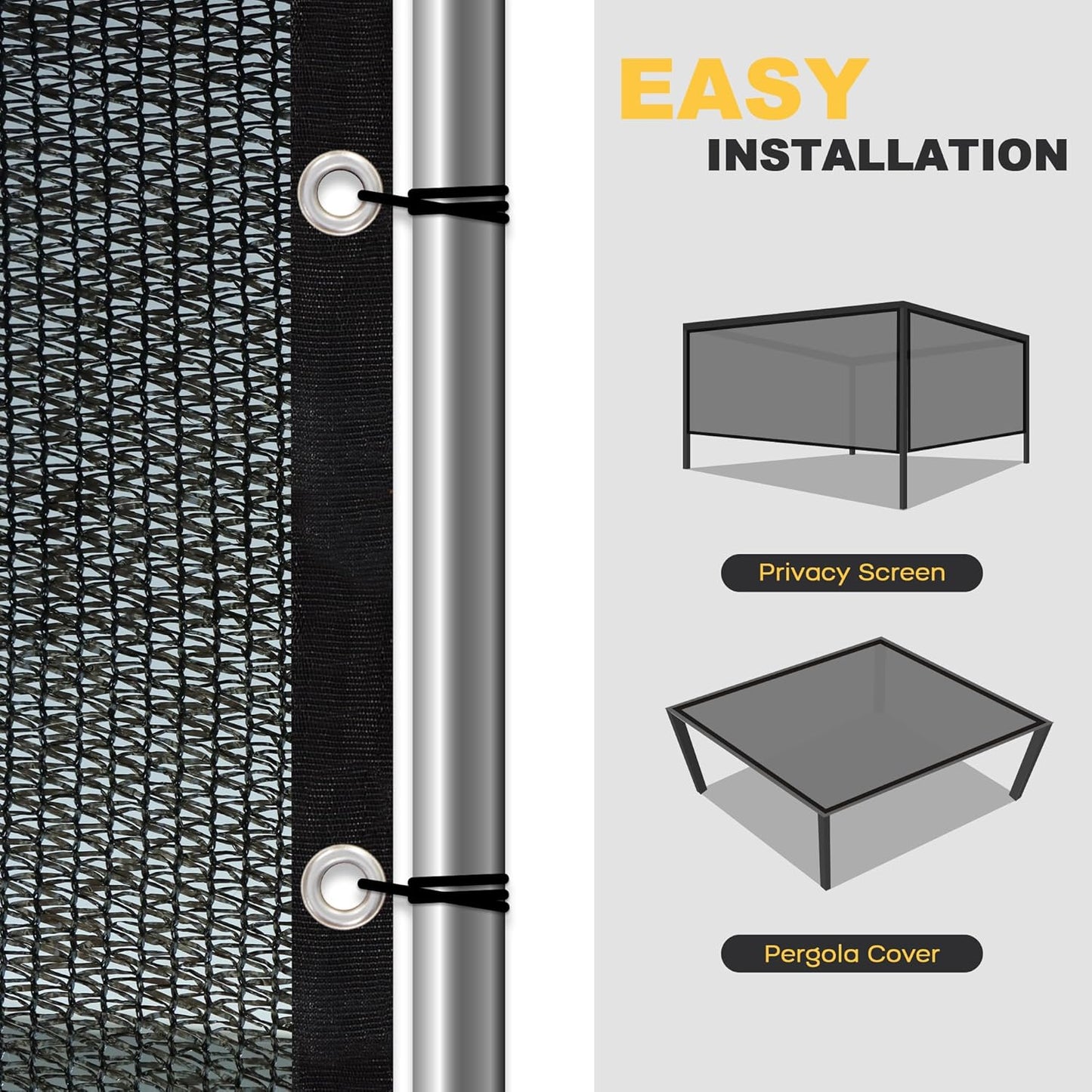 VICLLAX 30% Shade Cloth, 19x22FT Durable Black Mesh Trap with Every 3 FT Grommet, Sun Shade Fabric Netting for for Plants Cover, Greenhouse, Chicken Coop, Barn Kennel, Garden Patio
