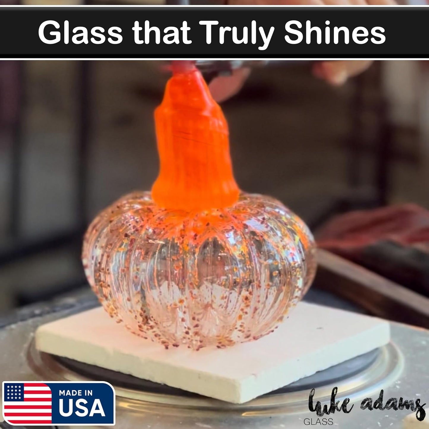 Luke Adams Glass Handmade Glass Pumpkins Handmade Table Top Home Decor (Squat, Purple Potion)