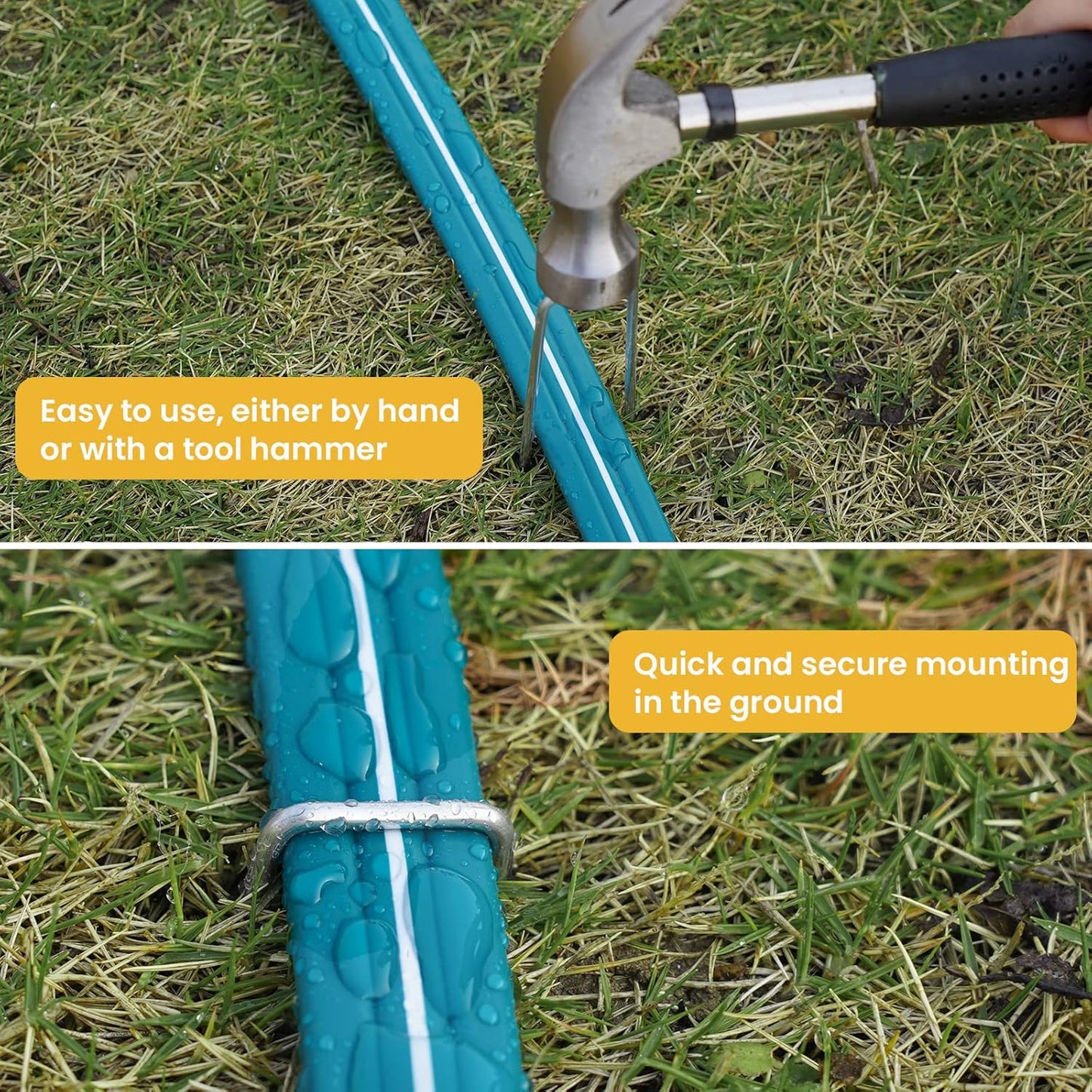 LINEX Sprinkler Soaker Hose 25 ft 2 pack for Garden Lawn Watering Hose with Stakes