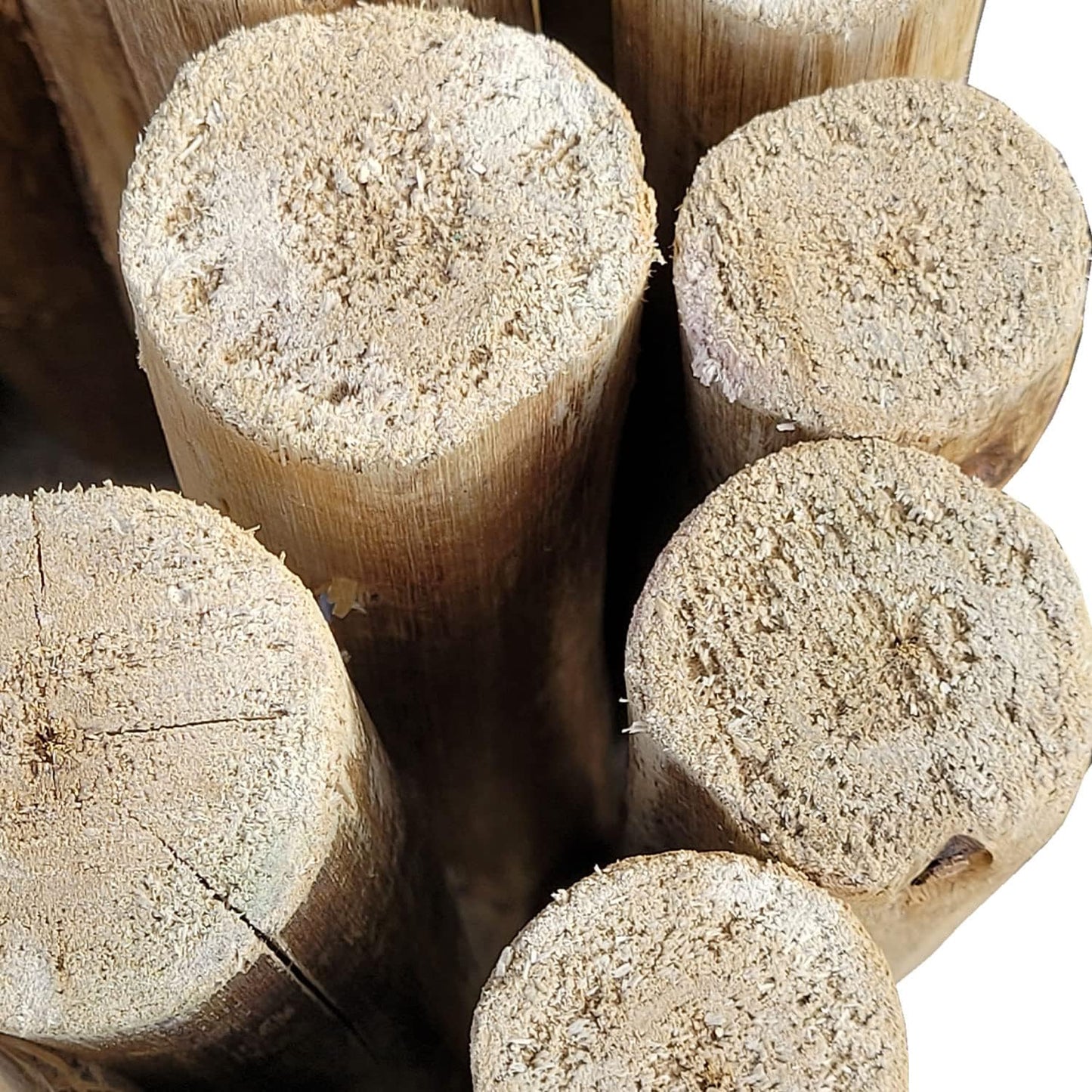 FOREVER BAMBOO Natural Eucalyptus Wood Solid Log for Landscaping Edging Lawn Garden Fence Borders 72 in L x 12 in H x 1.25 in D