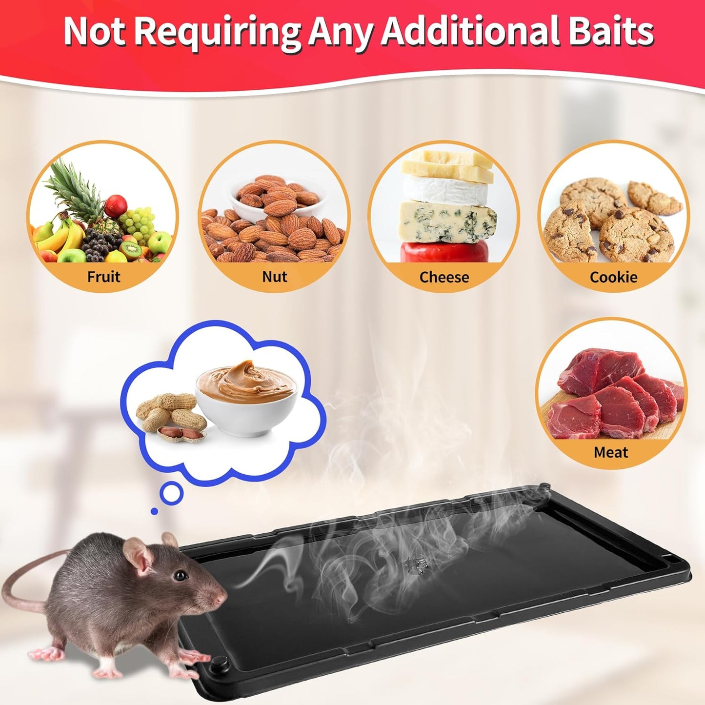 LULUCATCH Sticky Mouse Trap, 20 Pack Large Glue Traps, Pre-Baited Heavy Duty Non-Toxic Bulk Glue Boards Mouse Traps Indoor for Mice, Snakes, Rat, Insects, Cockroaches & Spiders, Pet Safe Easy to Use