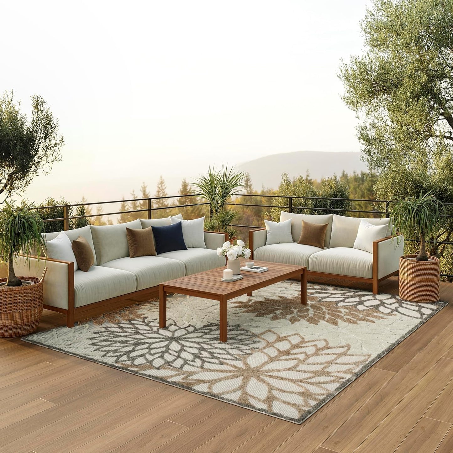 Nourison Home Aloha 10' x 14' Natural Outdoor Indoor/Outdoor Rug