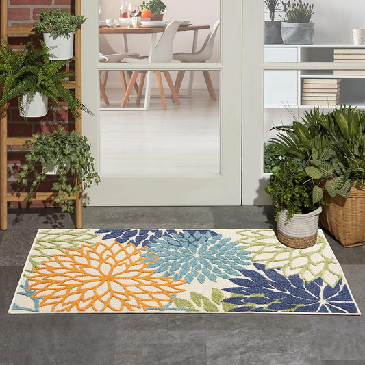 Nourison Home Aloha 36" x 60" Fabric Indoor/Outdoor Rug in Multi-Color