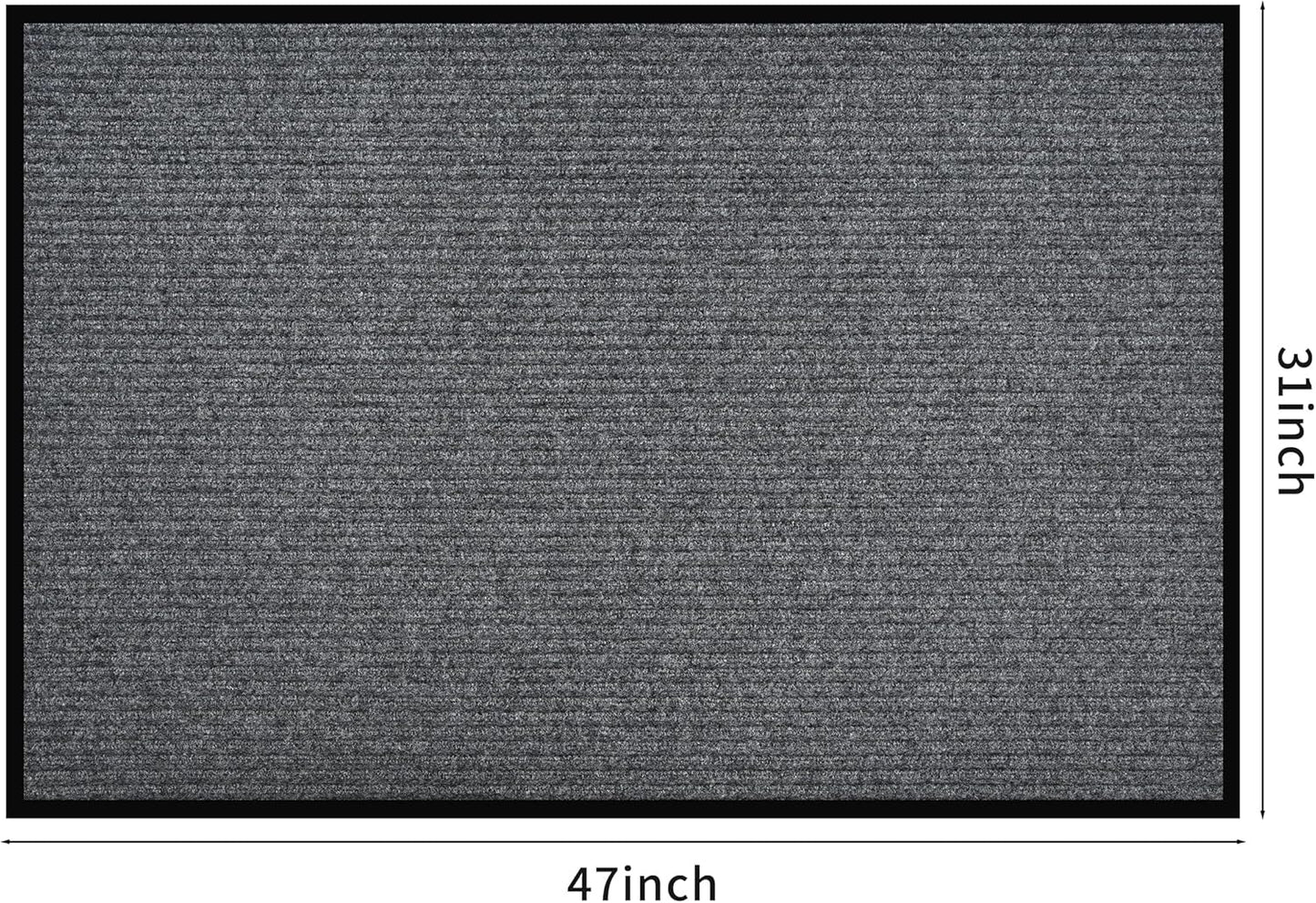 fani Heavy Duty Large Outdoor Indoor Entrance Doormat Waterproof Low Profile Entrance Rug Front Door Mat Patio Anti-Skid Rubber Back, 31x47 inch (Light Grey)