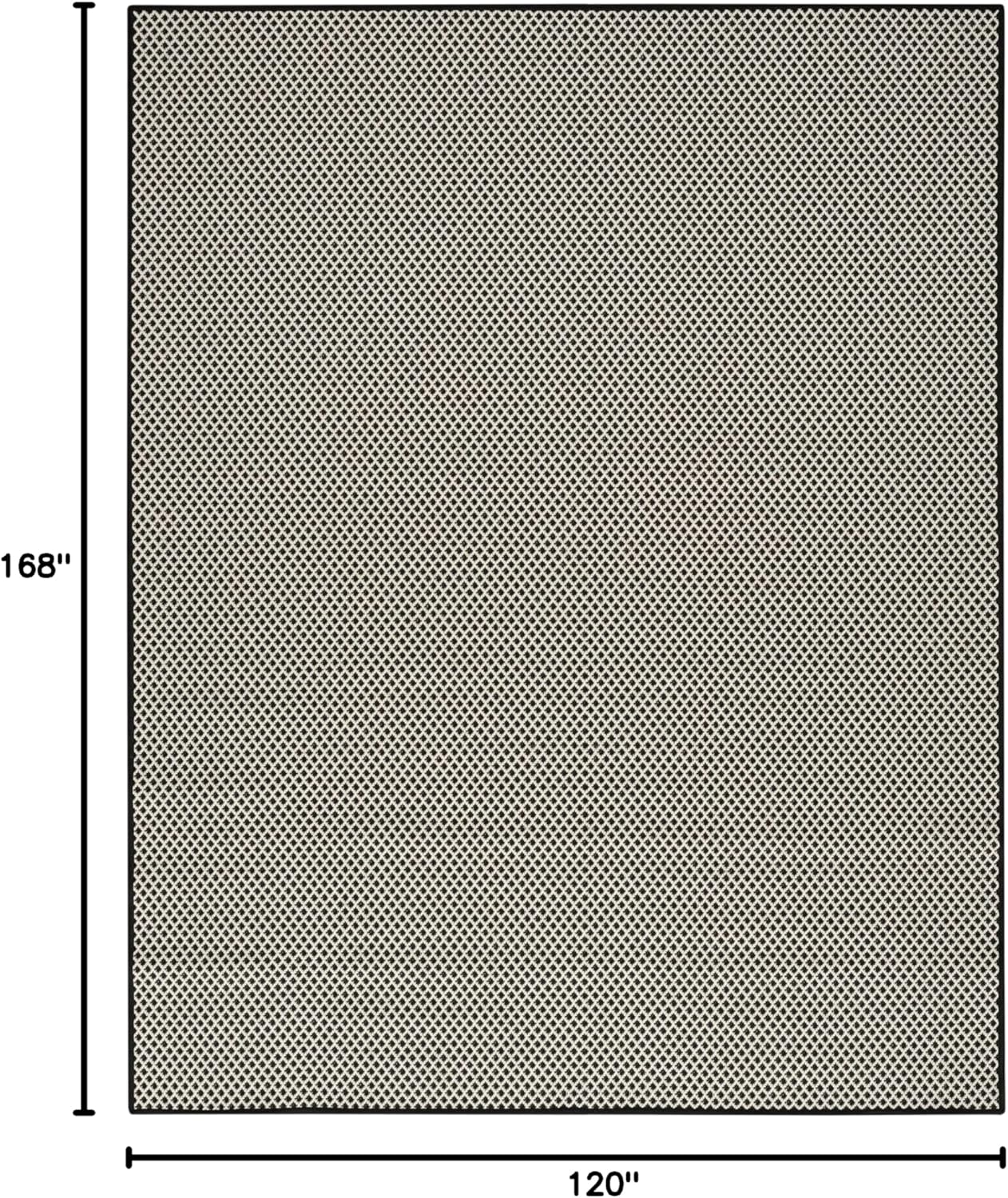 Nourison Home Courtyard Black White 10' x 14' Area Rug - Easy Clean, Non Shedding, Bed Room, Living Room, Dining Room, Kitchen (10' x 14')