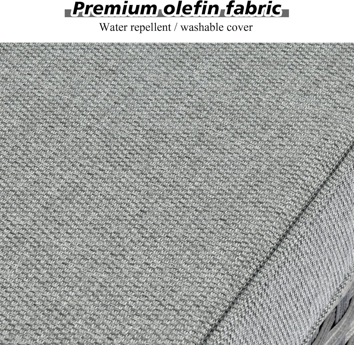 HOOOWOOO Modular Patio Outdoor Sectional Furniture Set,6 Piece Wicker Conversation Sofa Set,Out Door Couch Set with Wide Arm for Outside All Weather(Grey Stripes)