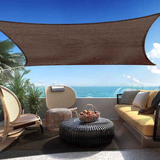 10' x 11' Brown Rectangle Sun Shade Sail SSP1212 Canopy Durable Fabric UV Block Awning,We Make Custom Orders