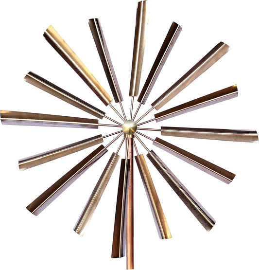 Stanwood Wind Sculpture: Kinetic Copper Dual Spinner - Double Windmill Spinner