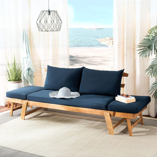 SAFAVIEH PAT6745A Outdoor Collection Tandra Grey Modern Contemporary Daybed Day Bed