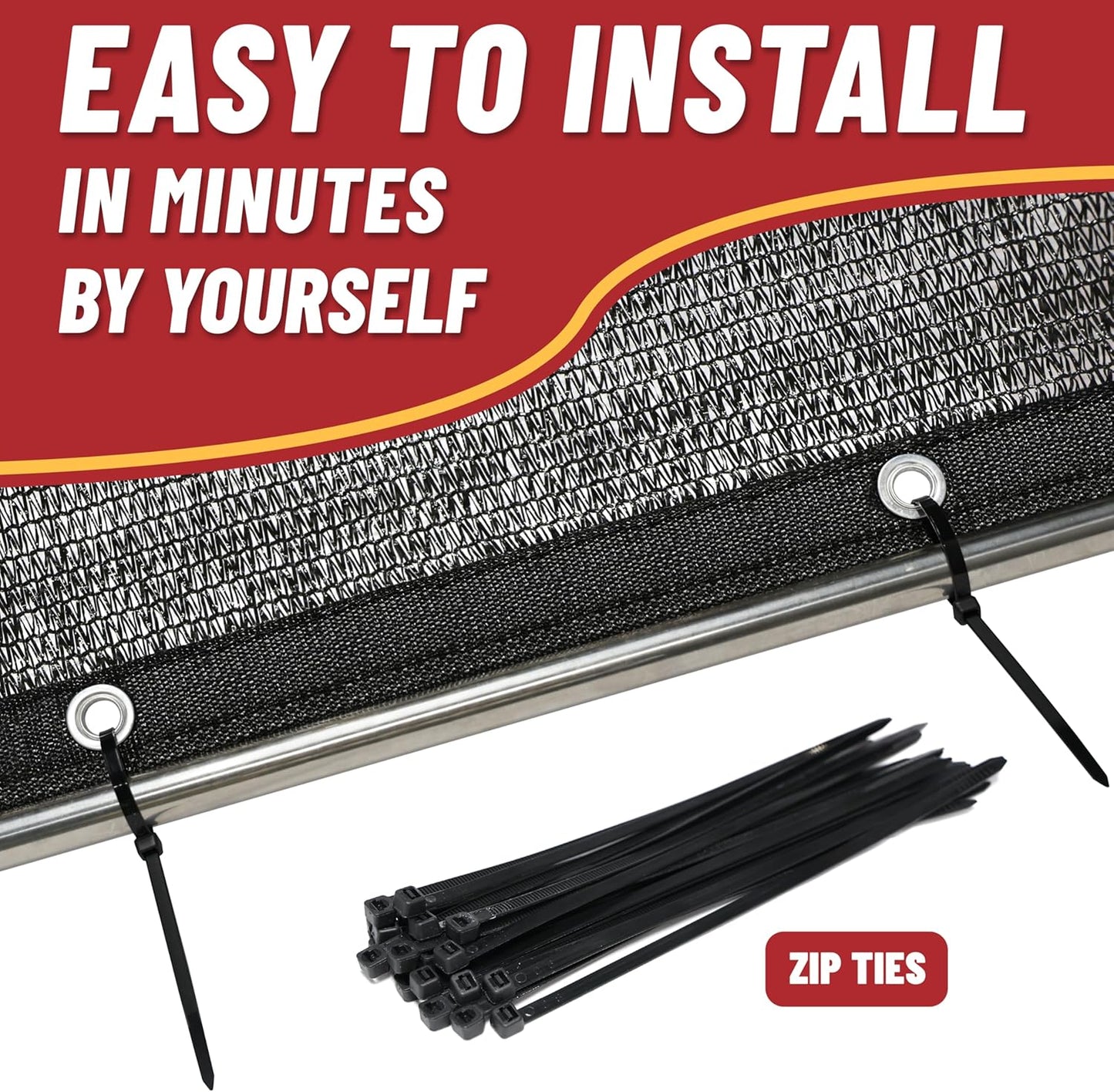 ShadeMart 50% Shade Cloth for Plant, Black 7FT x 33FT Custom Size Outdoor Shade Tarp, Shade Cover with Upgrade Grommets and Zip Ties, Netting Sunblock Net for Vegetables Flower Garden Greenhouse