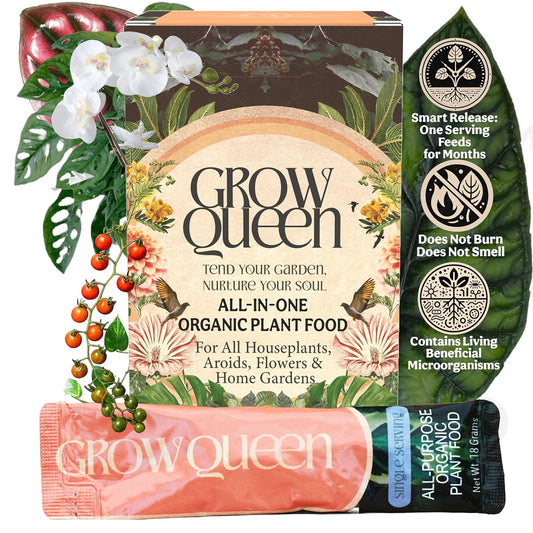 All-in-One Complete Organic Plant Food, Indoor Plant Fertilizer, for Houseplants, Organic Fertilizer for Vegetable Gardens, 11 Formulated Single Servings Feeds 22 gal Fast and Slow Release