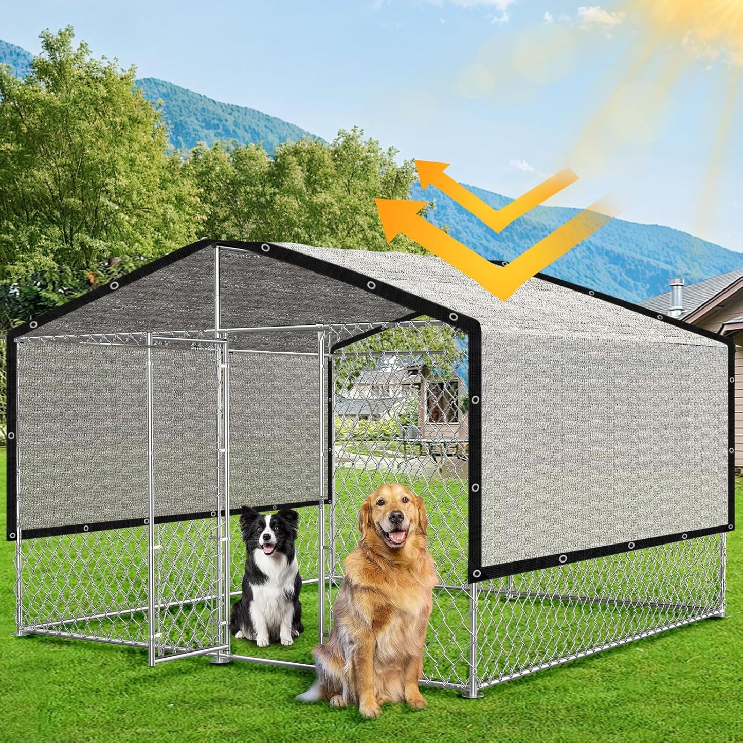 Aluminum Shade Cloth 10x10',80% Aluminum Reflective tarp,Durable Mesh Tarp with Grommets,Shade Cloth for Garden,Car, Outdoor Pergola,Greenhouse,Chicken Coop and Dog Kennel(Silver)