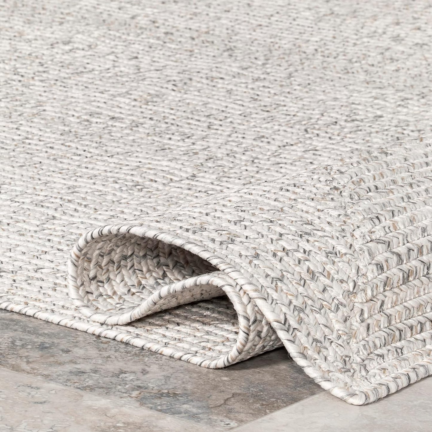 nuLOOM 2' x 10' Solid Hand Braided Indoor/Outdoor Area Rug, Pet-Friendly, High Traffic, Weather Resistant, for Patio, Balcony, Bedroom, Living, Dining Room, Wynn Ivory