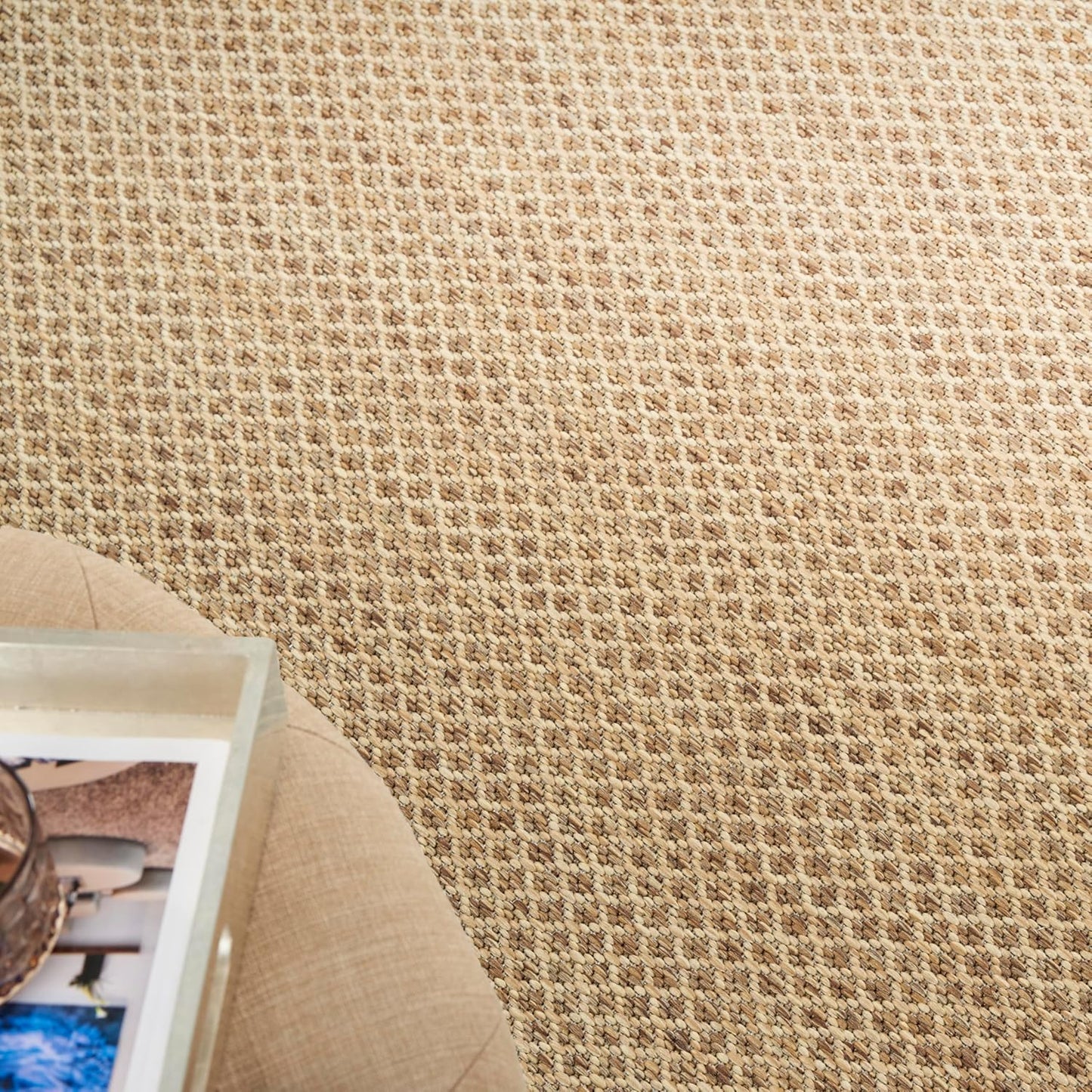 Nourison Home Courtyard Jute 4' x 6' Area Rug - Easy Clean, Non Shedding, Bed Room, Living Room, Dining Room, Kitchen (4' x 6')