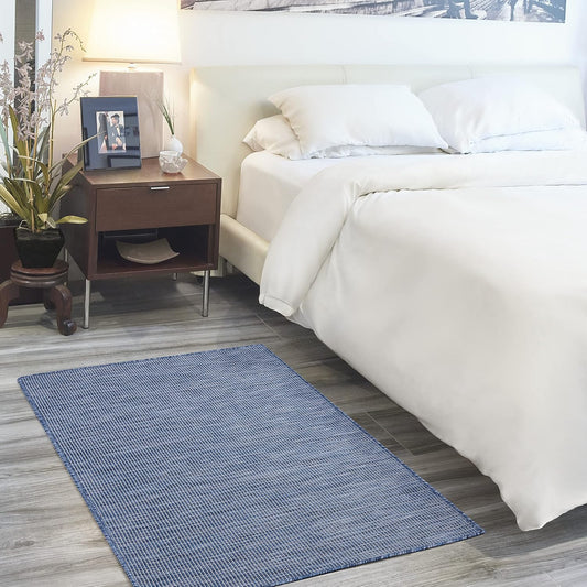 Nourison Positano Indoor/Outdoor Navy Blue 3' x 5' Area Rug, Easy Cleaning, Non Shedding, Bed Room, Living Room, Dining Room, Backyard, Deck, Patio (3x5)