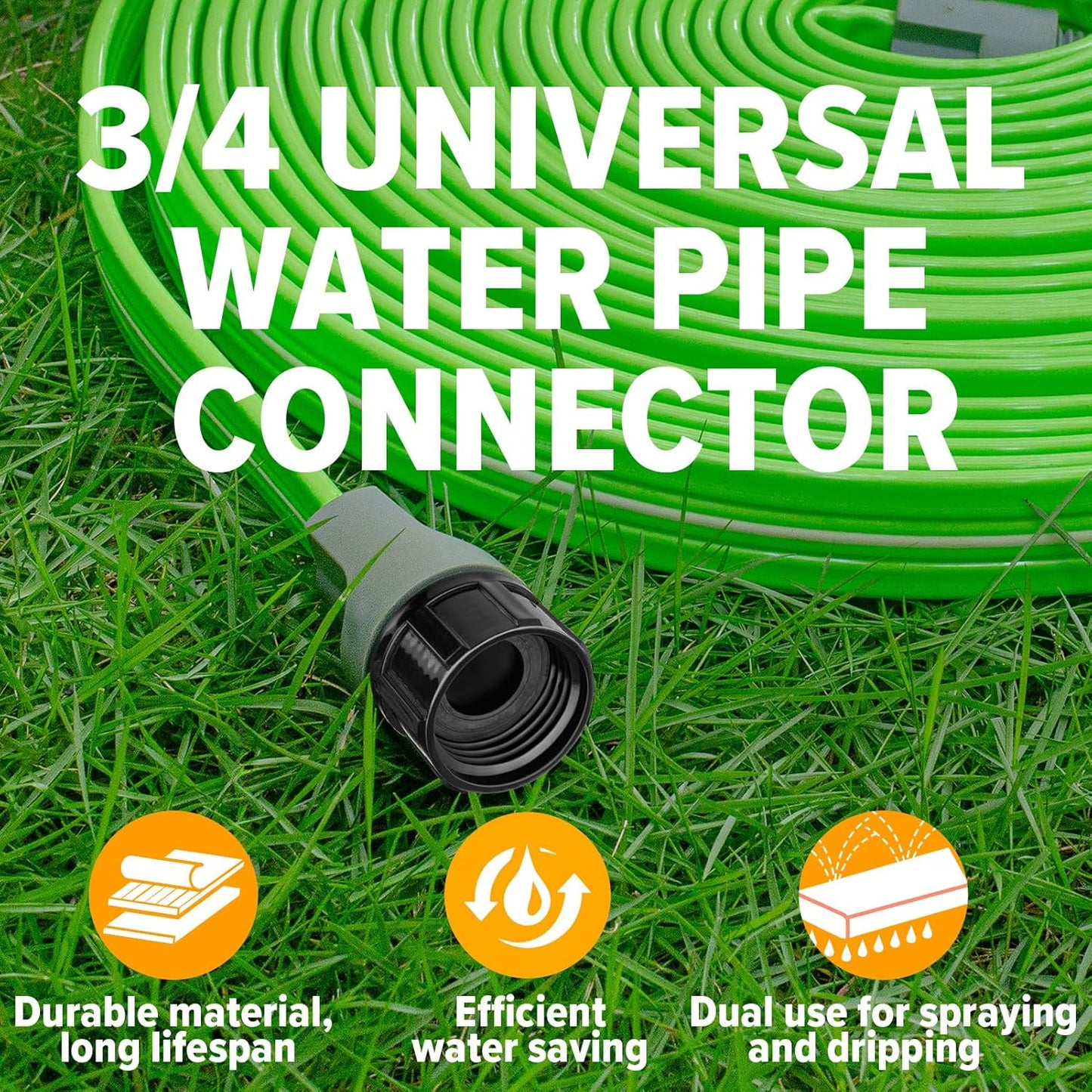 LAVEVE Sprinkler Soaker Hose for Yard 50 FT, Heavy Duty Garden Water Hoses with Stakes, Sprinklers System for Lawn, Flexible Drip Irrigation Tubing