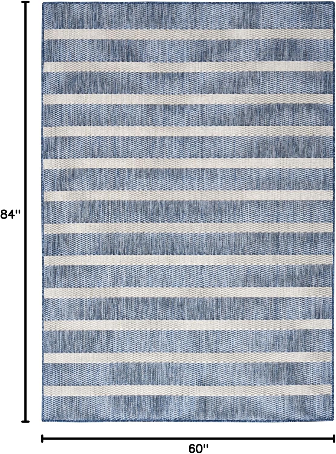 Nourison Home Positano Indoor/Outdoor Navy Ivory 5' x 7' Area Rug, Easy Cleaning, Non Shedding, Bed Room, Living Room, Dining Room, Deck, Backyard, Patio (5x7)