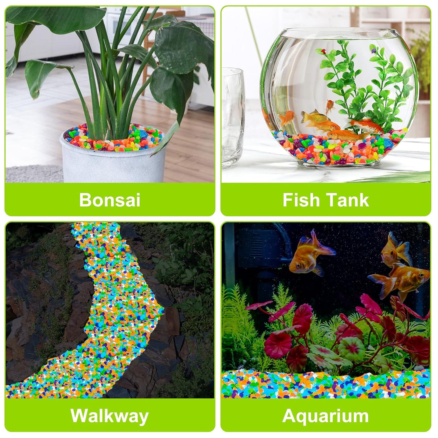 1000pc Glow in The Dark Stones Glow Pebbles for Outdoor Garden Luminous Pebbles Fish Tank Rocks Glow Stones Glowing Rocks Outdoor Luminous Stone for Patio Aquarium Walkway Driveway,Color