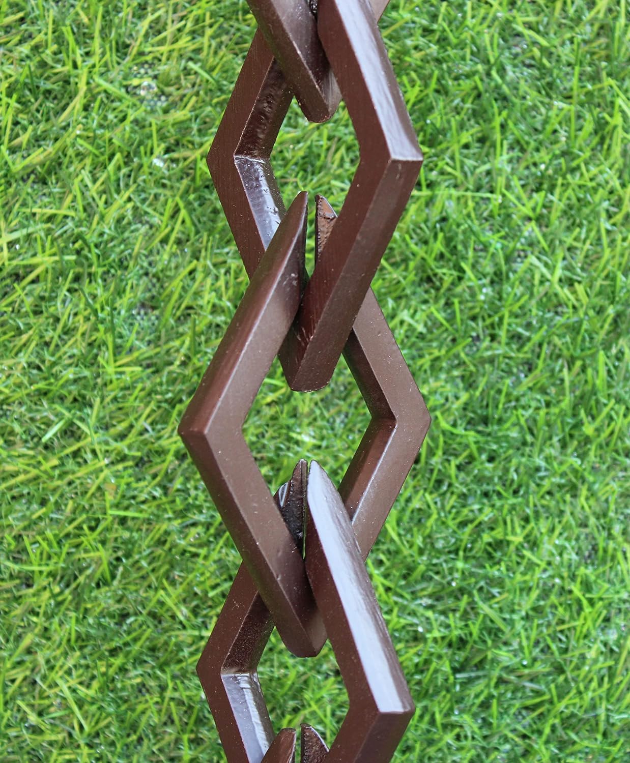 KAM Home Diamond Links Rain Chain with Installation Kit (Brown, 14)