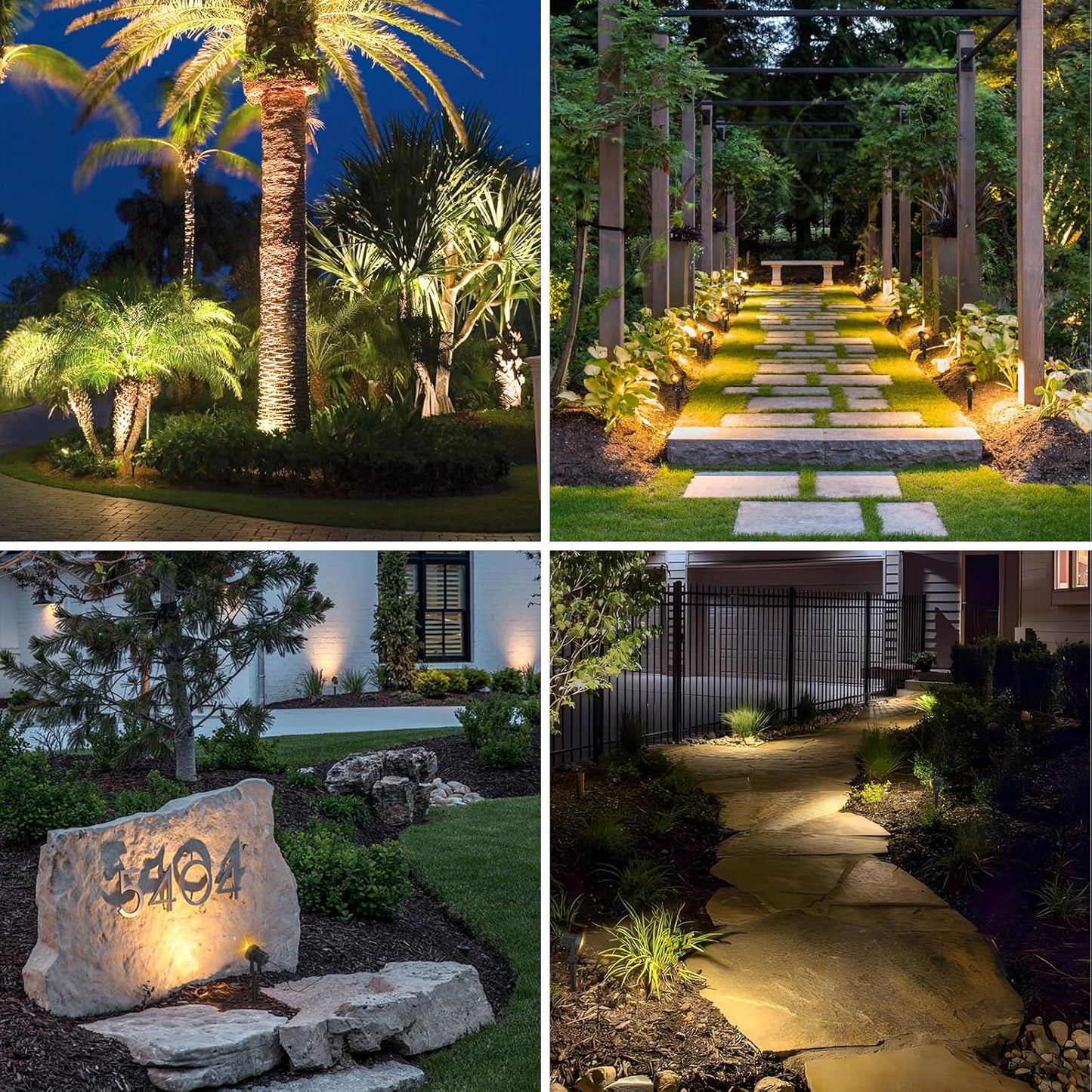 APONUO Solar Spot Lights - Outdoor 2-in-1 Solar Landscape Uplights, Dusk to Dawn, IP65 Waterproof, 9.8ft Cable, Warm White