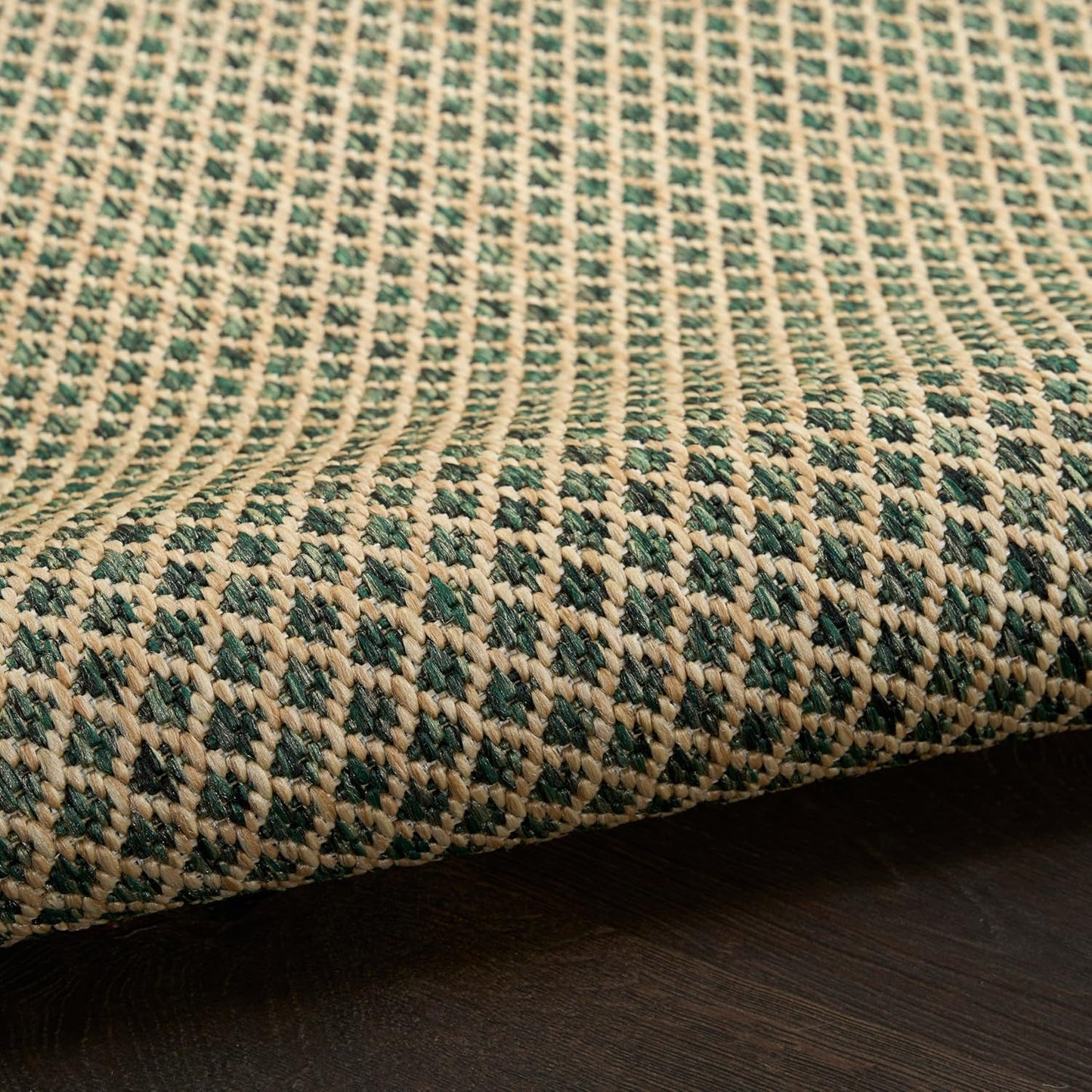 Nourison Home Courtyard 8' Runner Green Fabric Area Rug