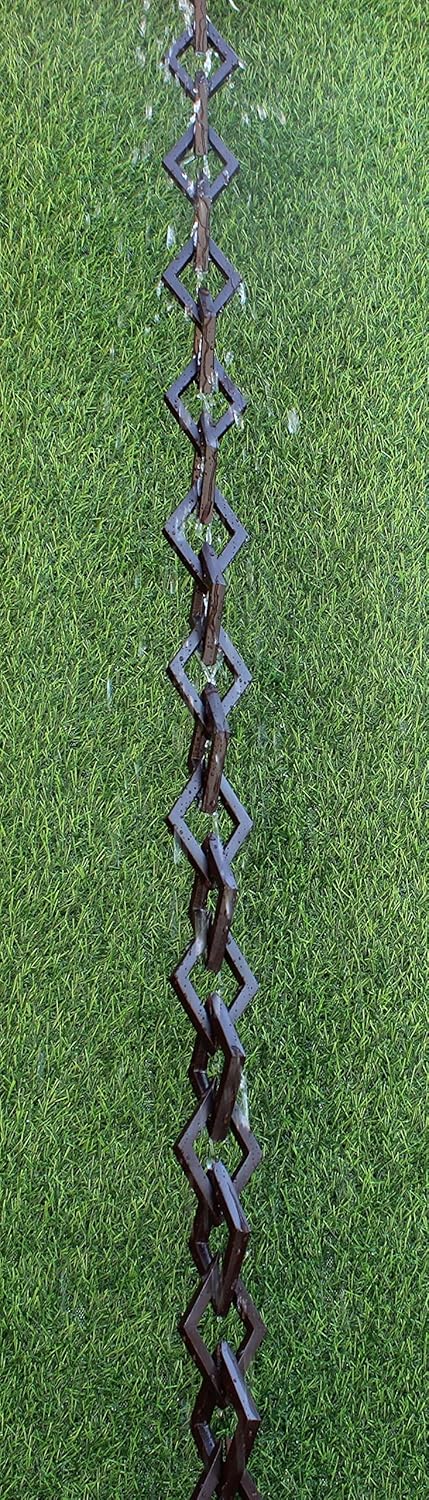 KAM Home Diamond Links Rain Chain with Installation Kit (Brown, 11)
